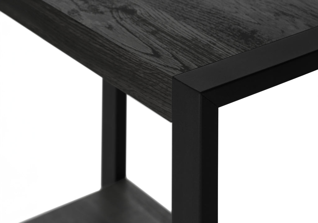 ACCENT TABLE - BLACK RECLAIMED WOOD-LOOK / BLACK METAL
