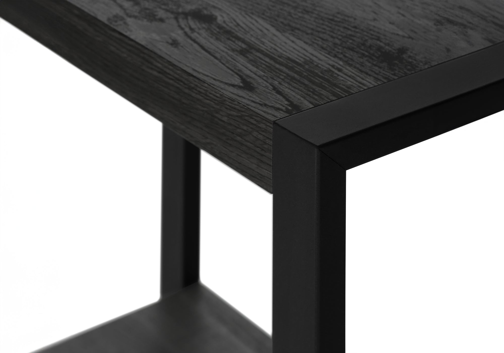 ACCENT TABLE - BLACK RECLAIMED WOOD-LOOK / BLACK METAL