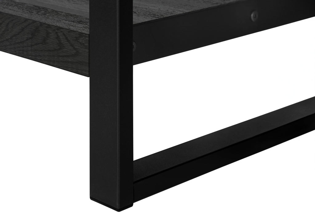 ACCENT TABLE - BLACK RECLAIMED WOOD-LOOK / BLACK METAL