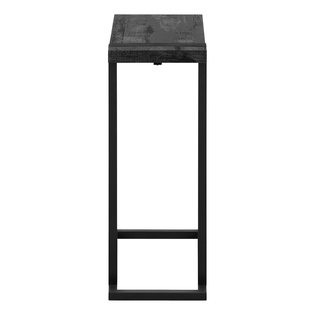 ACCENT TABLE - BLACK RECLAIMED WOOD-LOOK / BLACK METAL