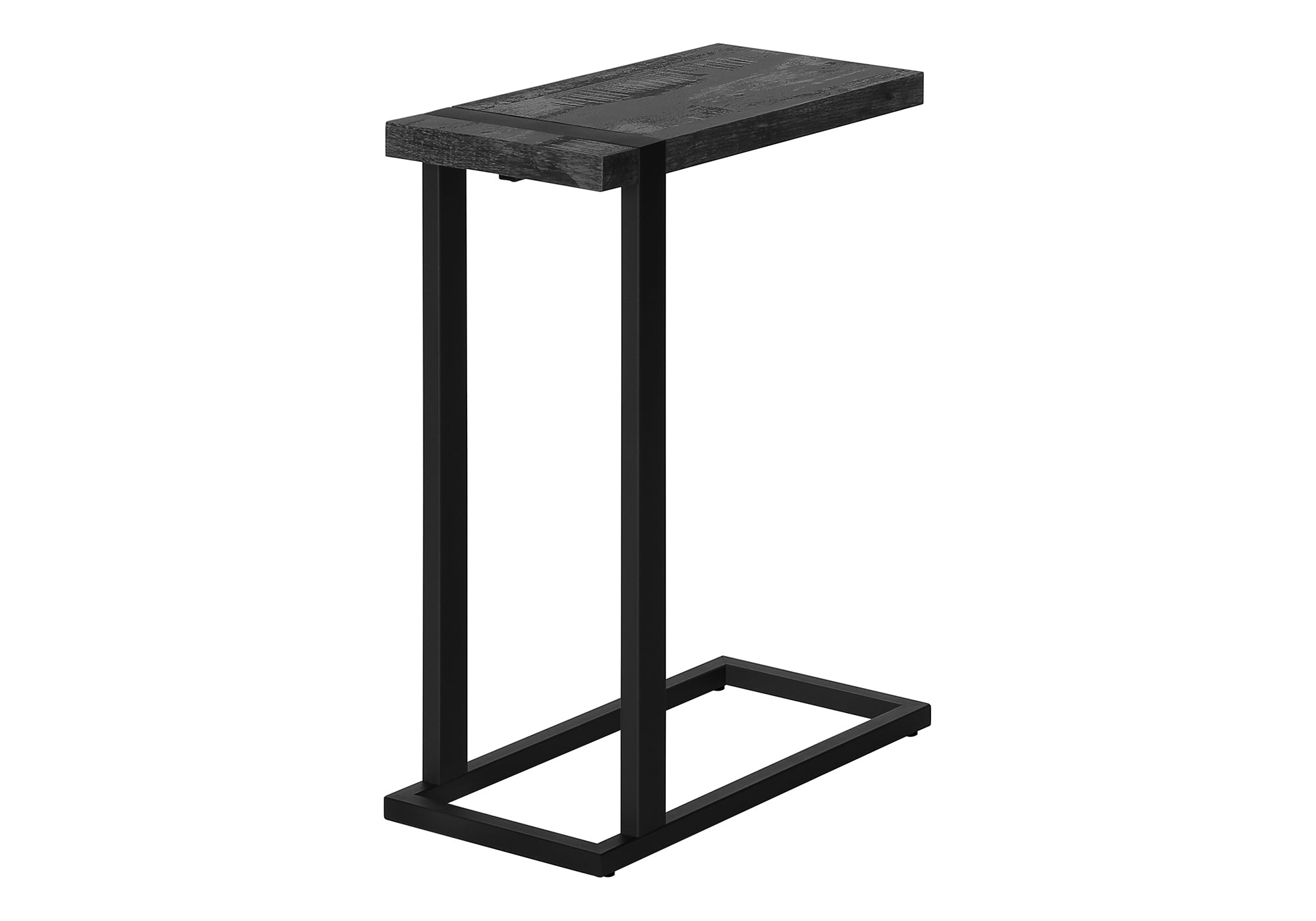 ACCENT TABLE - BLACK RECLAIMED WOOD-LOOK / BLACK METAL