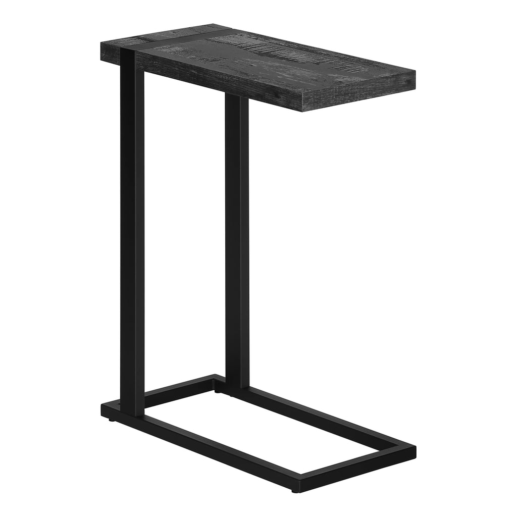 ACCENT TABLE - BLACK RECLAIMED WOOD-LOOK / BLACK METAL