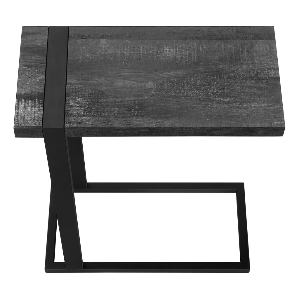 ACCENT TABLE - BLACK RECLAIMED WOOD-LOOK / BLACK METAL