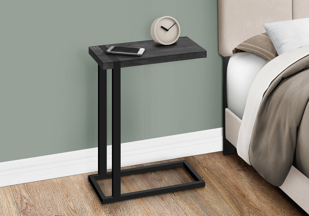 ACCENT TABLE - BLACK RECLAIMED WOOD-LOOK / BLACK METAL
