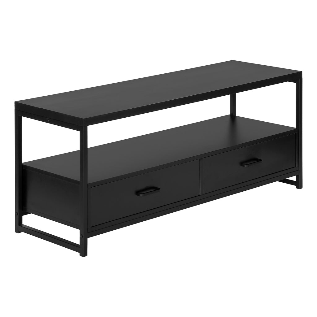 TV STAND - 48""L / BLACK / BLACK METAL