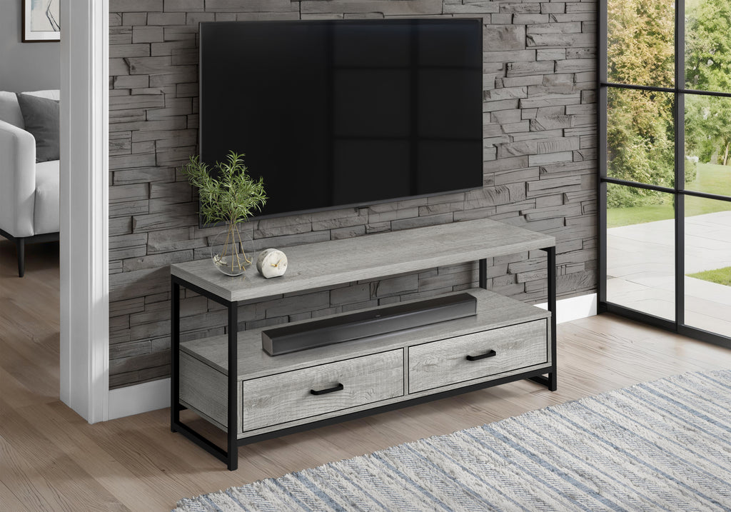 TV STAND - 48""L / GREY / BLACK METAL
