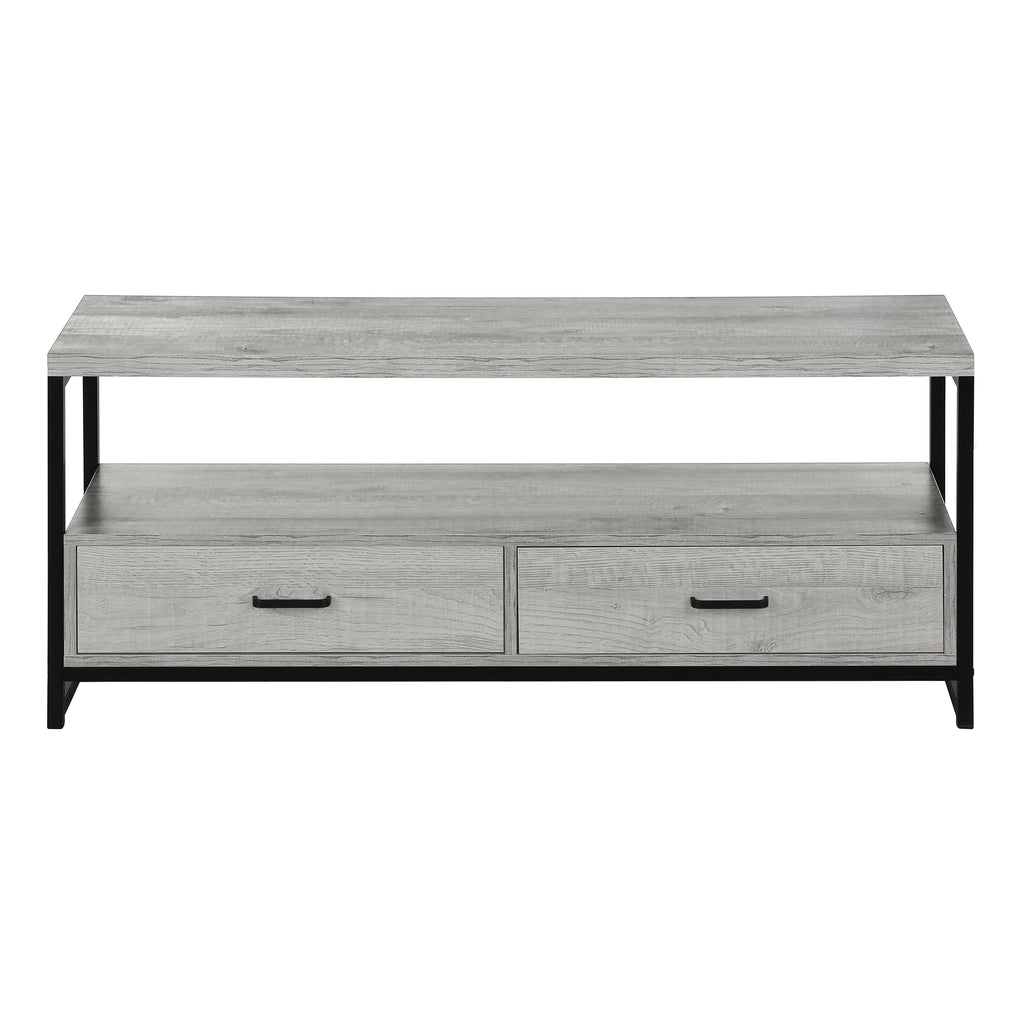 TV STAND - 48""L / GREY / BLACK METAL