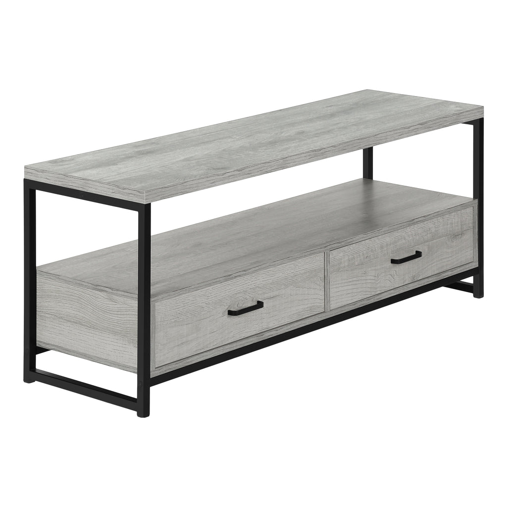 TV STAND - 48""L / GREY / BLACK METAL
