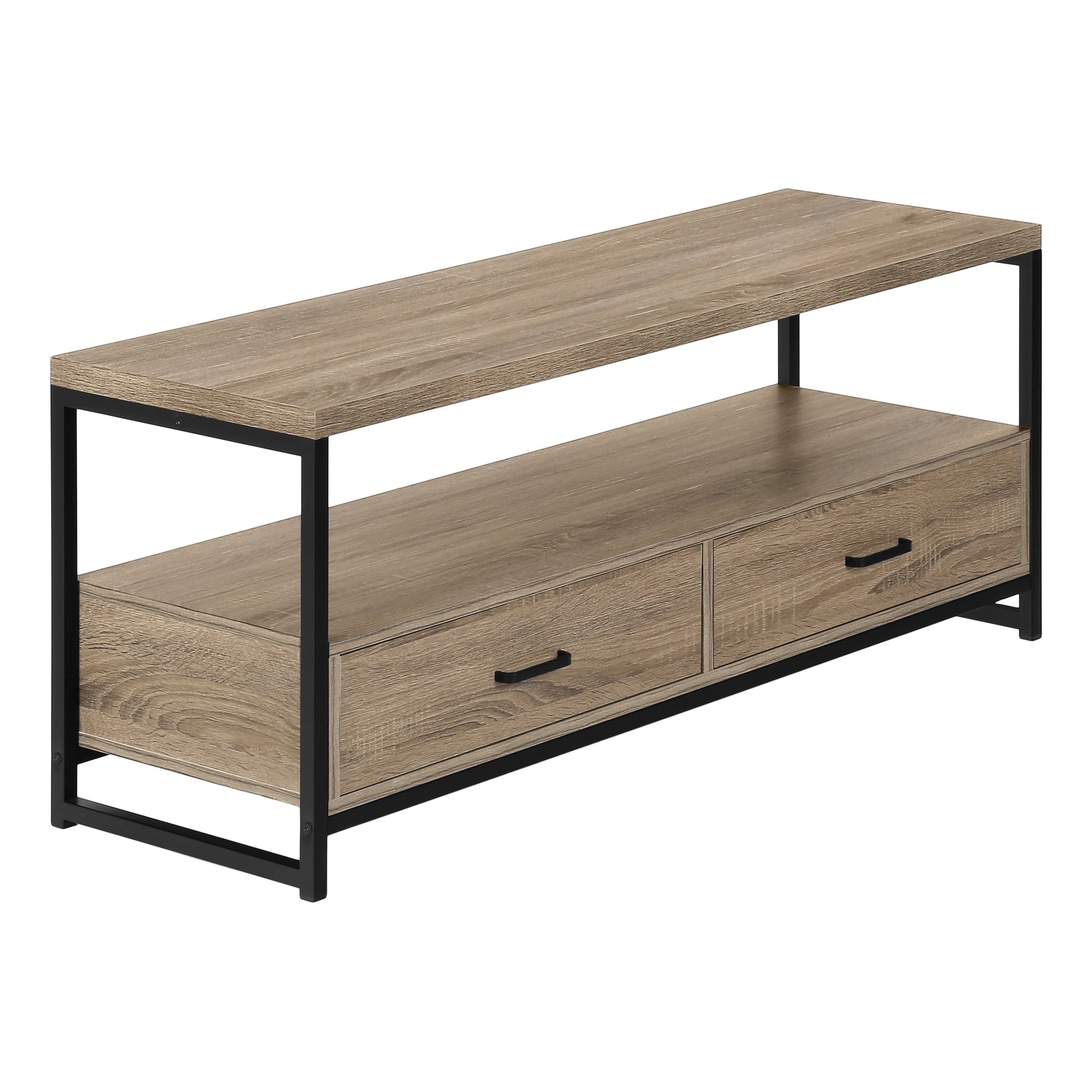 TV STAND - 48""L / DARK TAUPE / BLACK METAL