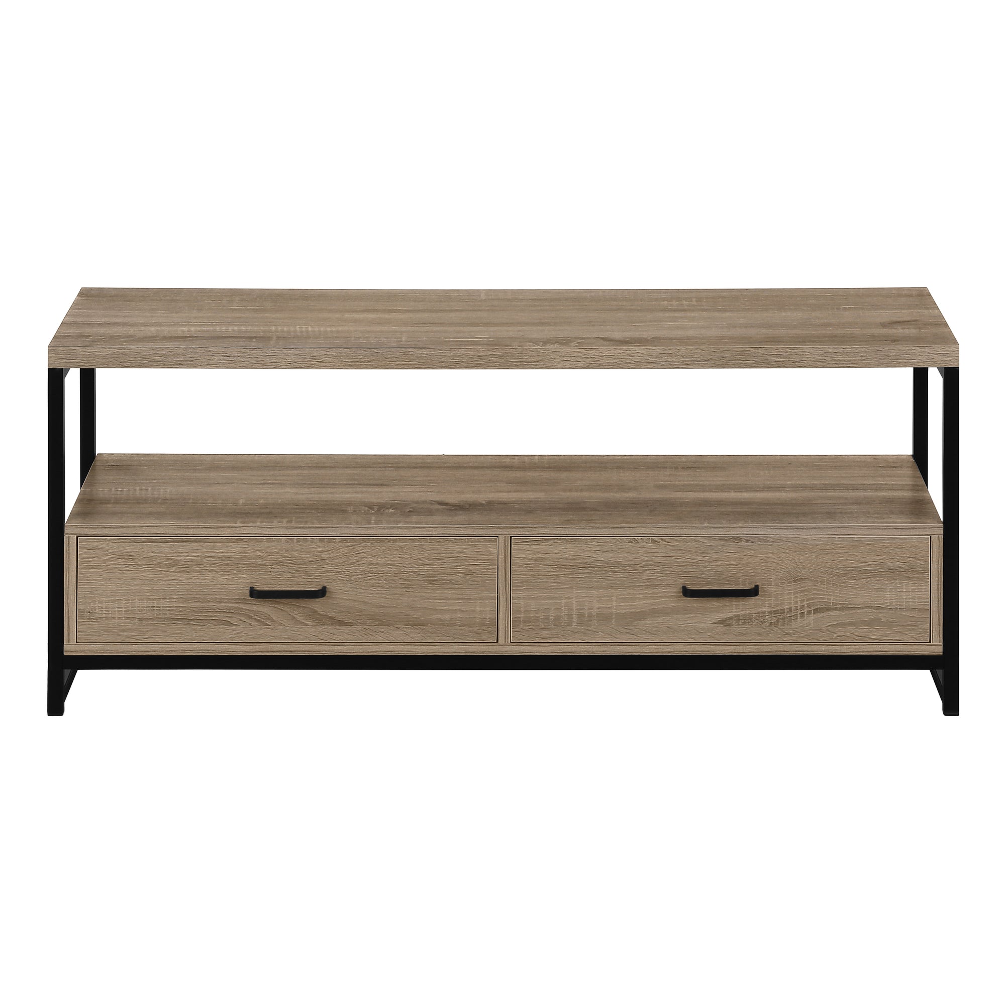 TV STAND - 48""L / DARK TAUPE / BLACK METAL