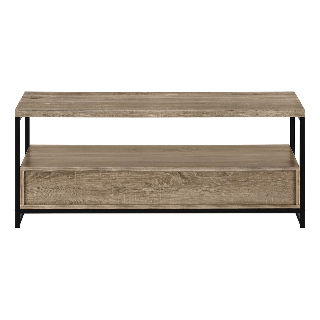 TV STAND - 48""L / DARK TAUPE / BLACK METAL