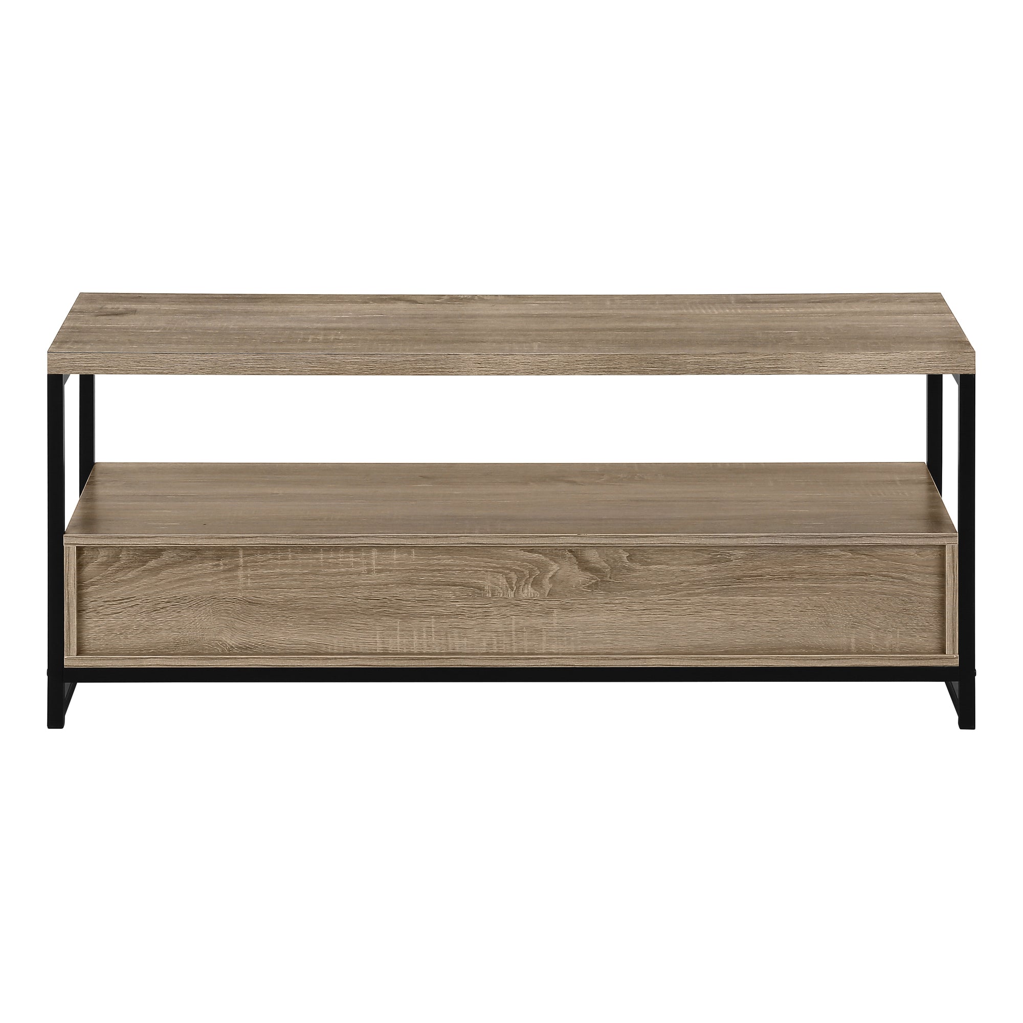 TV STAND - 48""L / DARK TAUPE / BLACK METAL