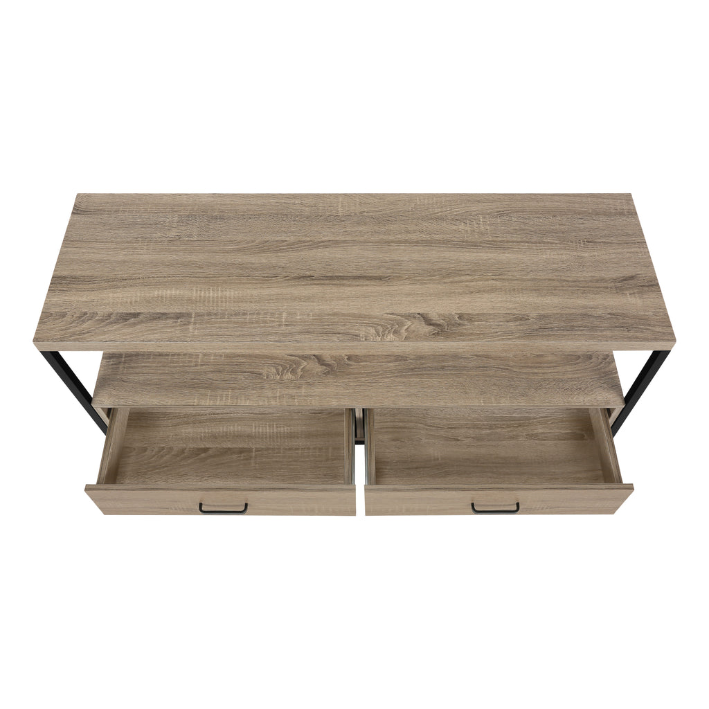 TV STAND - 48""L / DARK TAUPE / BLACK METAL