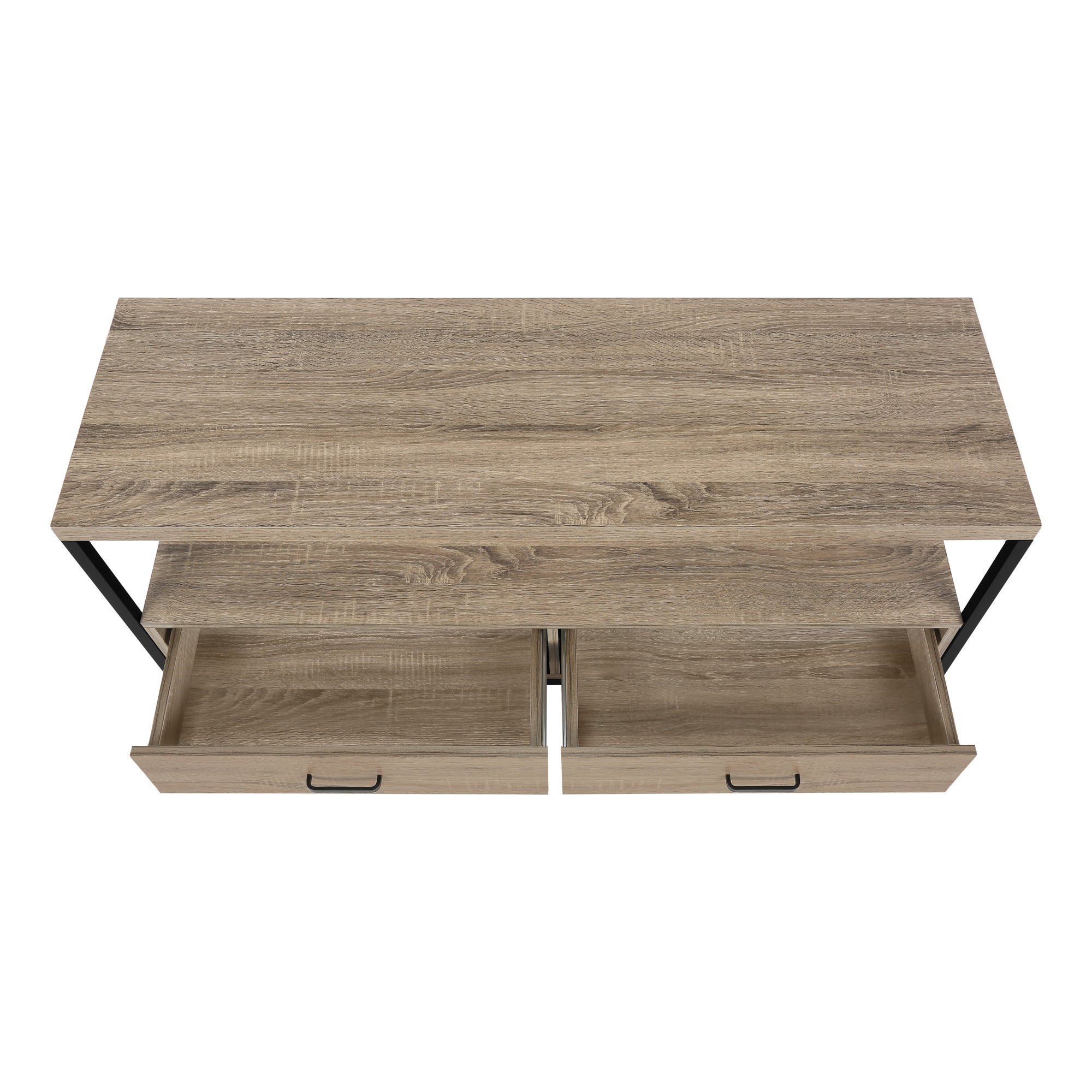 TV STAND - 48""L / DARK TAUPE / BLACK METAL