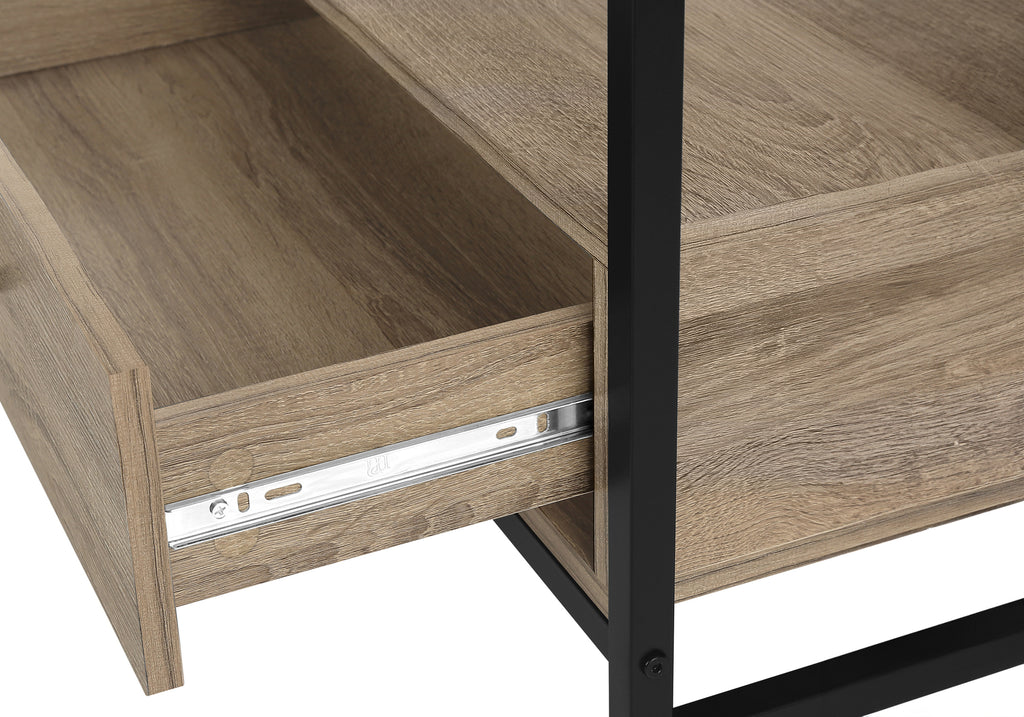 TV STAND - 48""L / DARK TAUPE / BLACK METAL