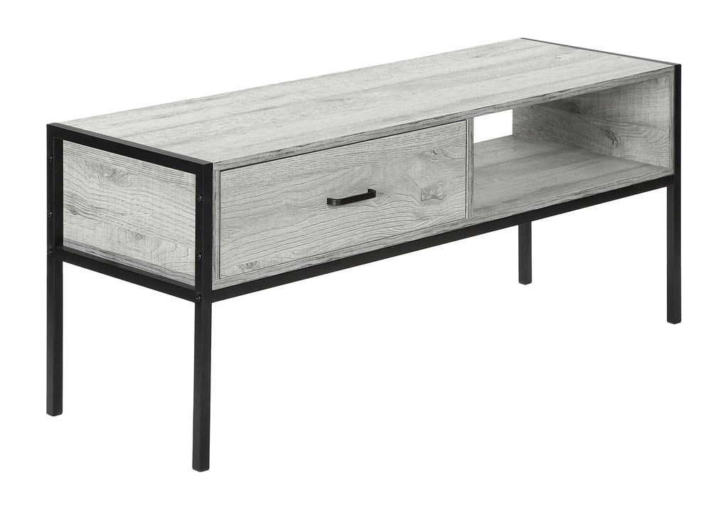 TV STAND - 48""L / GREY / BLACK METAL
