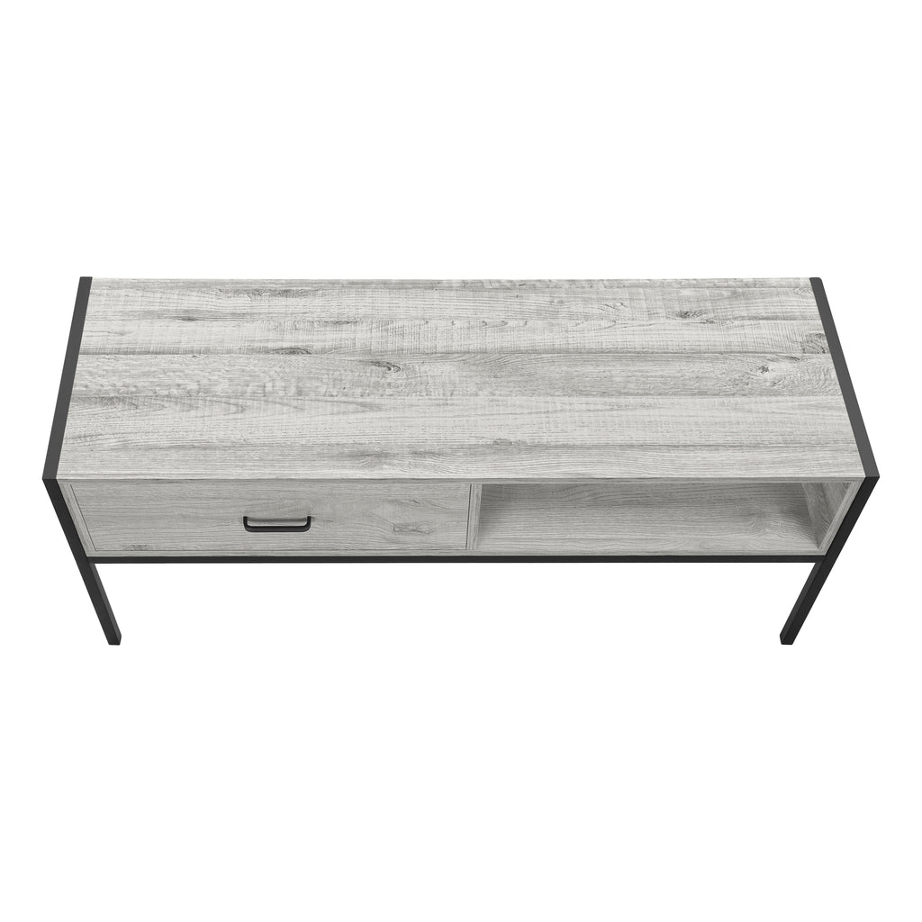 TV STAND - 48""L / GREY / BLACK METAL