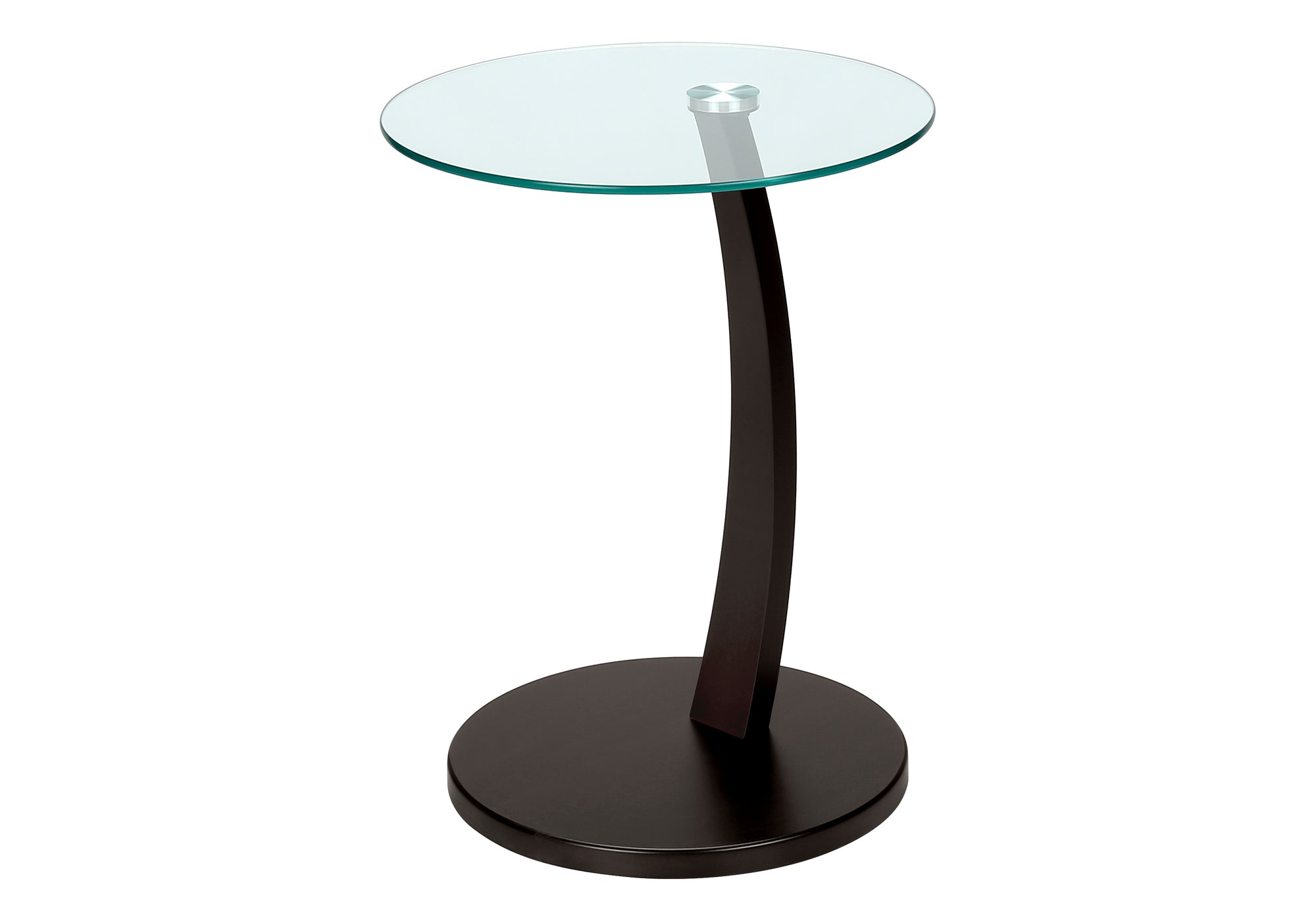 ACCENT TABLE - ESPRESSO BENTWOOD WITH TEMPERED GLASS