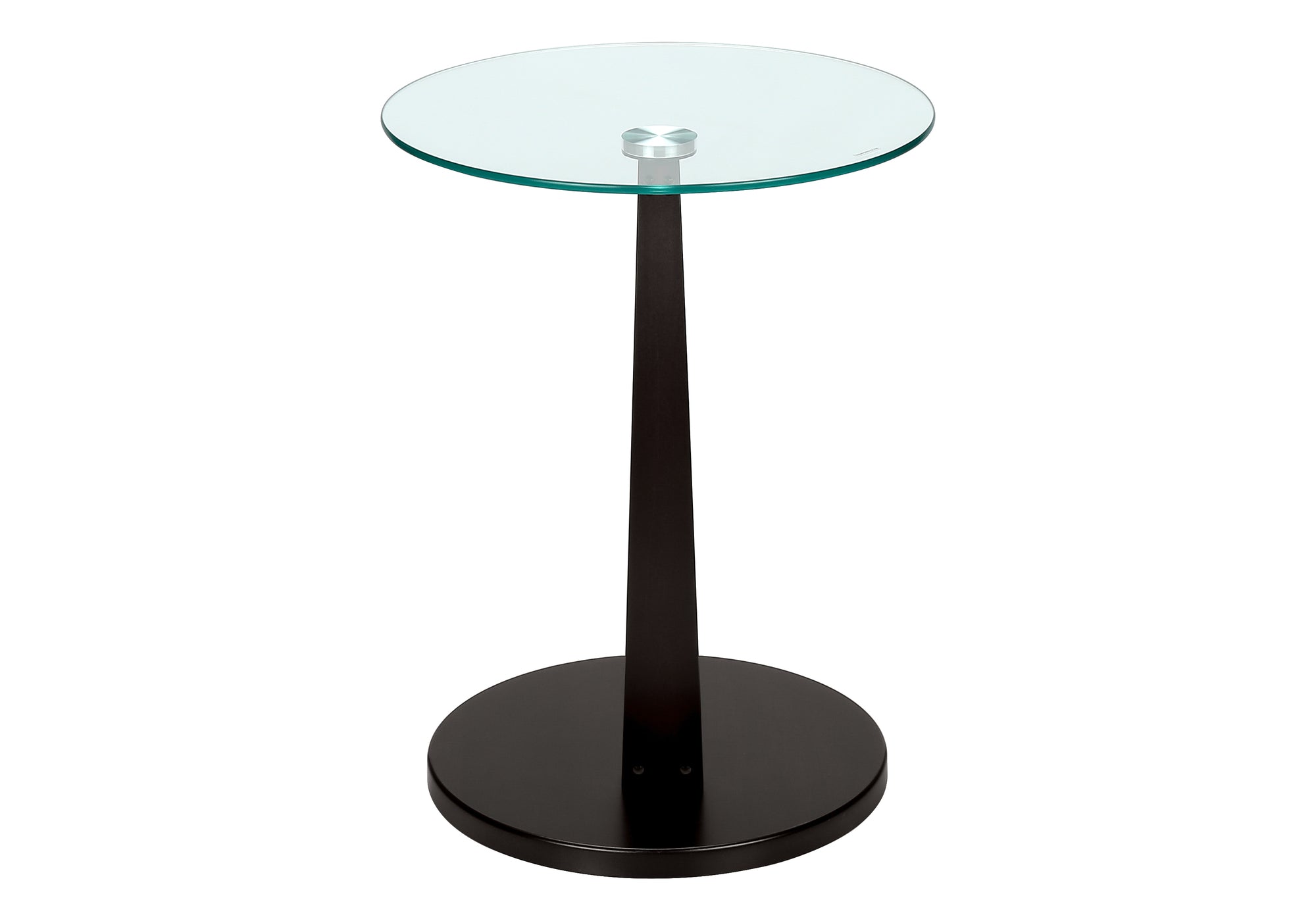 ACCENT TABLE - ESPRESSO BENTWOOD WITH TEMPERED GLASS