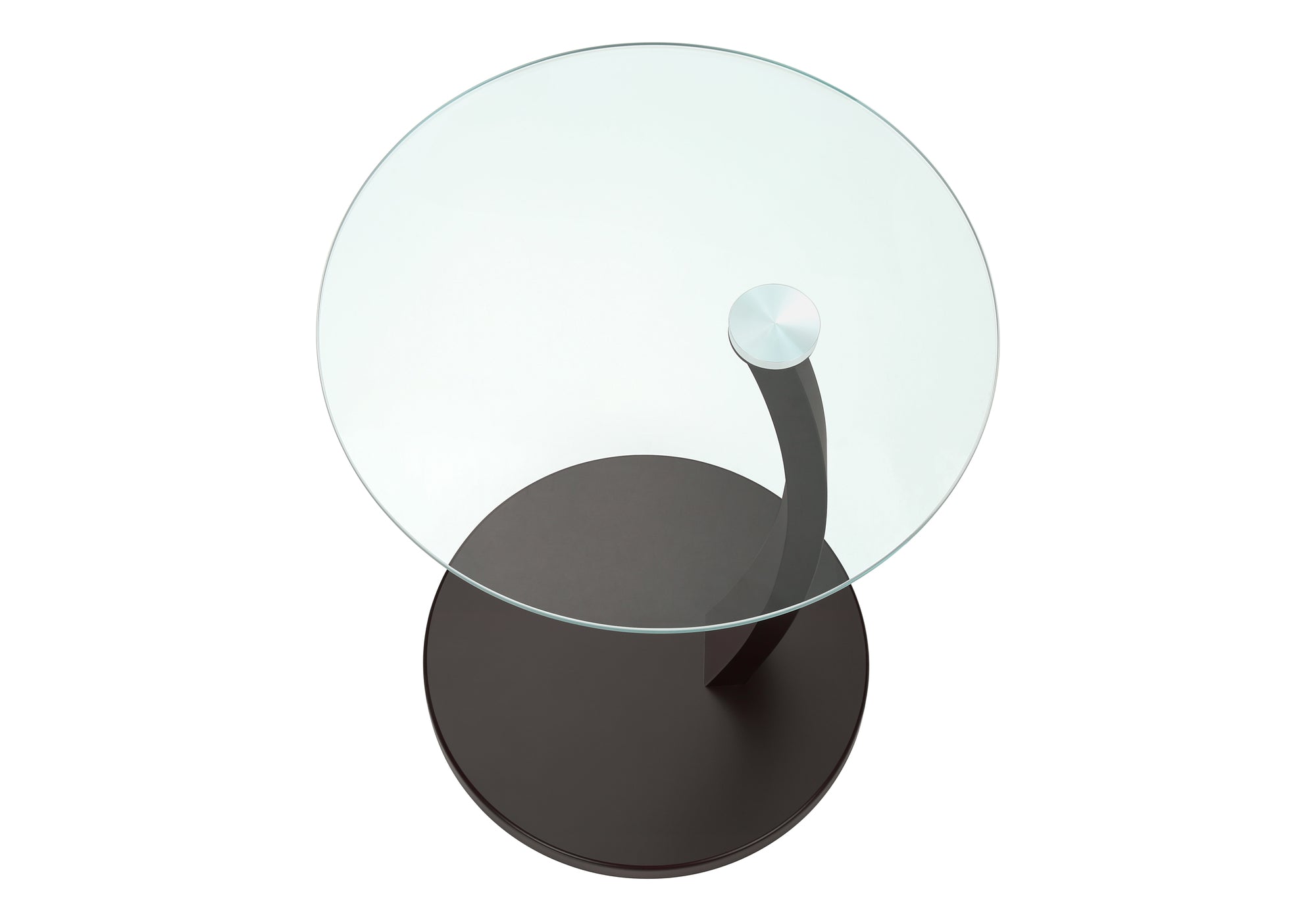 ACCENT TABLE - ESPRESSO BENTWOOD WITH TEMPERED GLASS