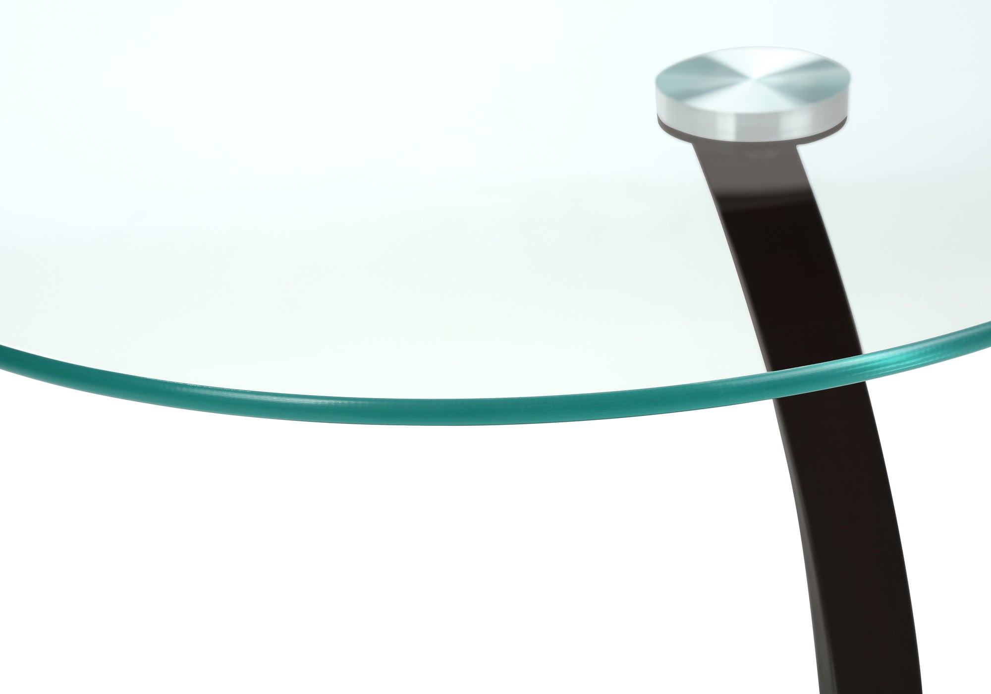 ACCENT TABLE - ESPRESSO BENTWOOD WITH TEMPERED GLASS