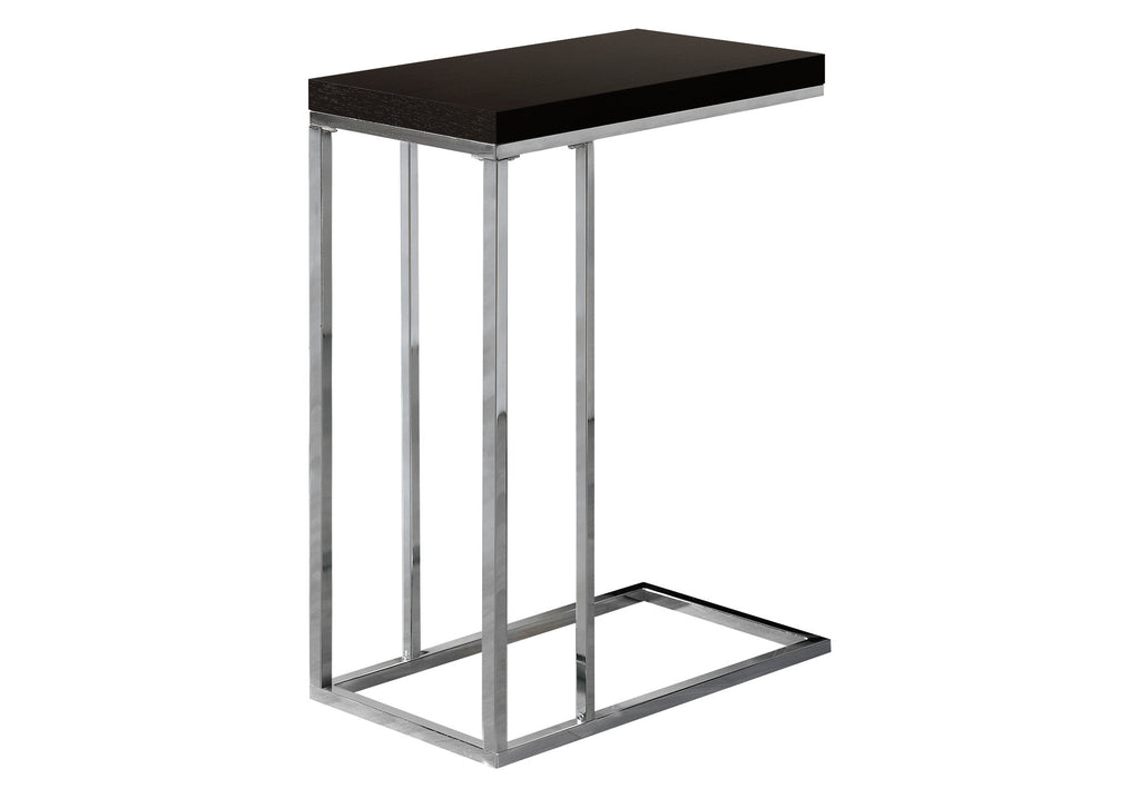 ACCENT TABLE - ESPRESSO WITH CHROME METAL