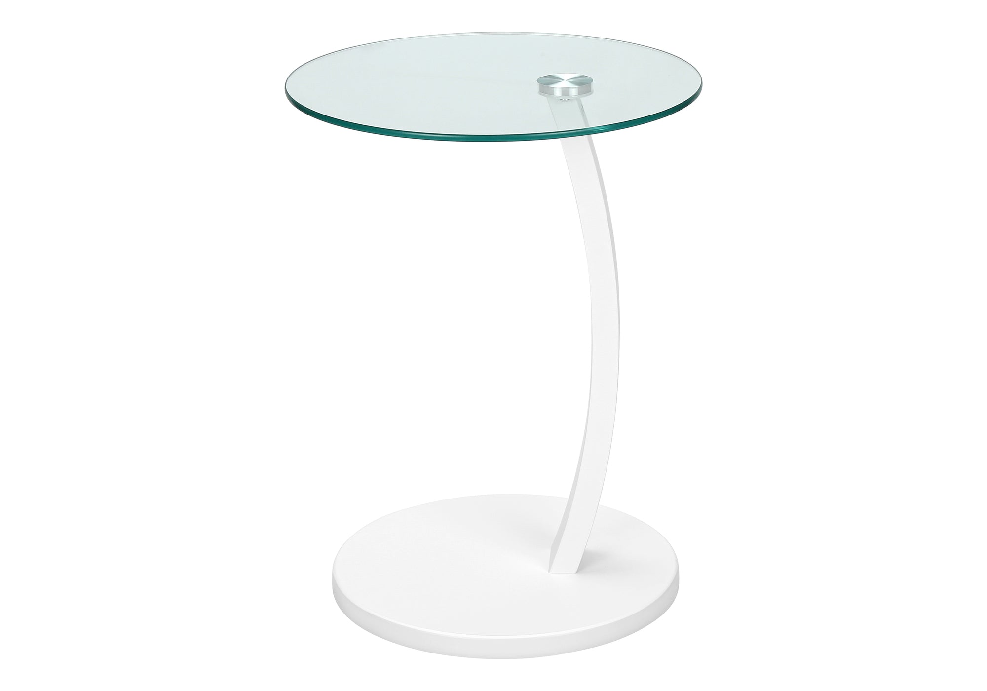 ACCENT TABLE - WHITE BENTWOOD WITH TEMPERED GLASS