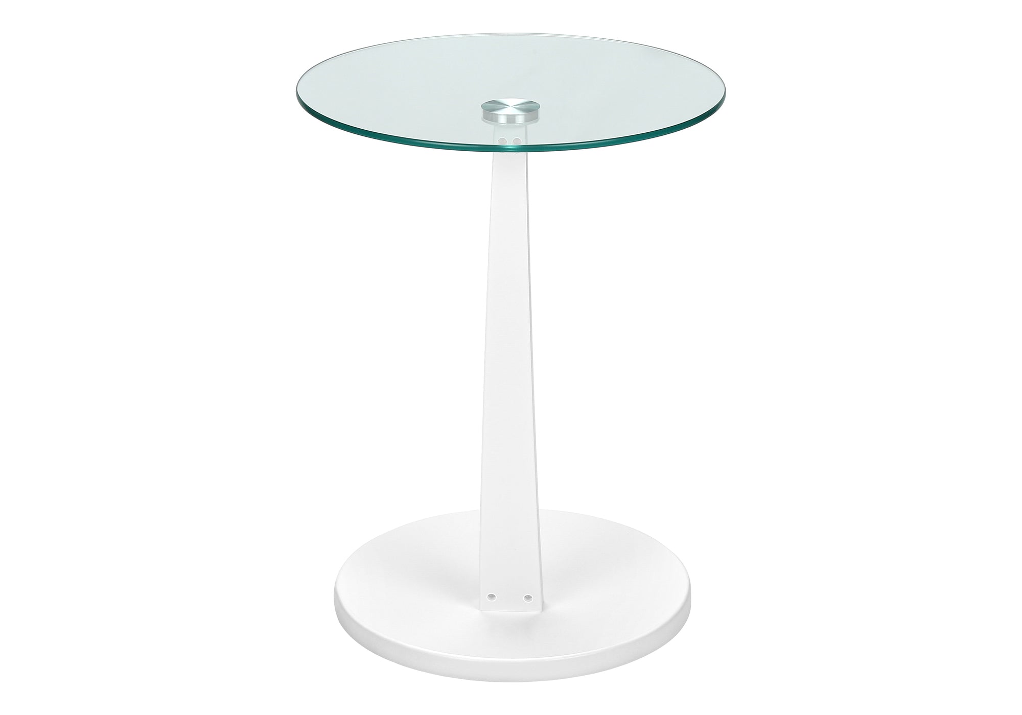 ACCENT TABLE - WHITE BENTWOOD WITH TEMPERED GLASS