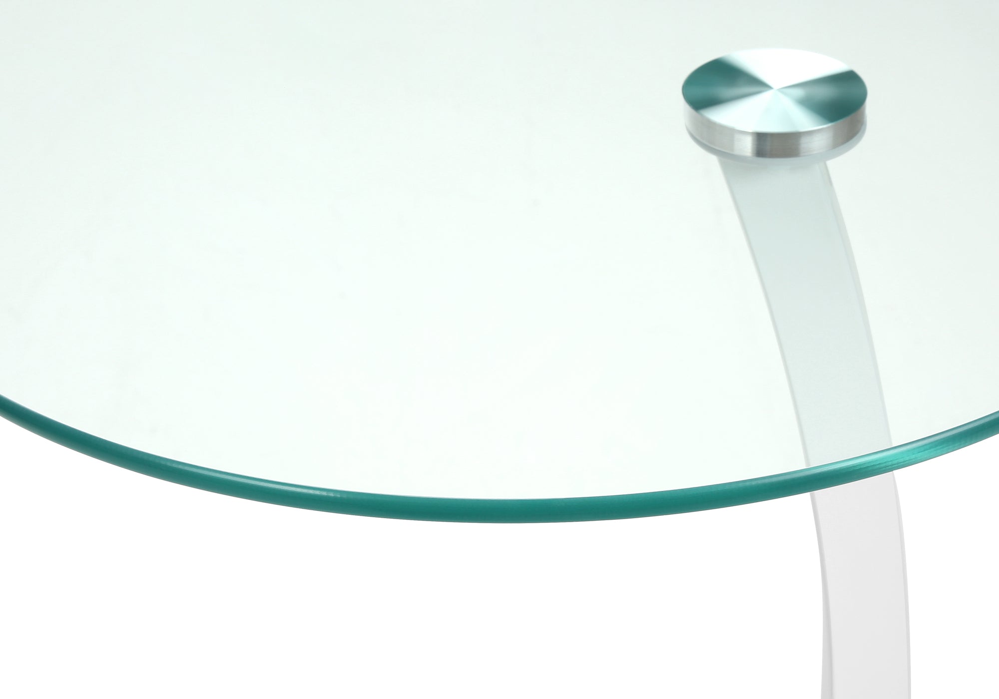 ACCENT TABLE - WHITE BENTWOOD WITH TEMPERED GLASS