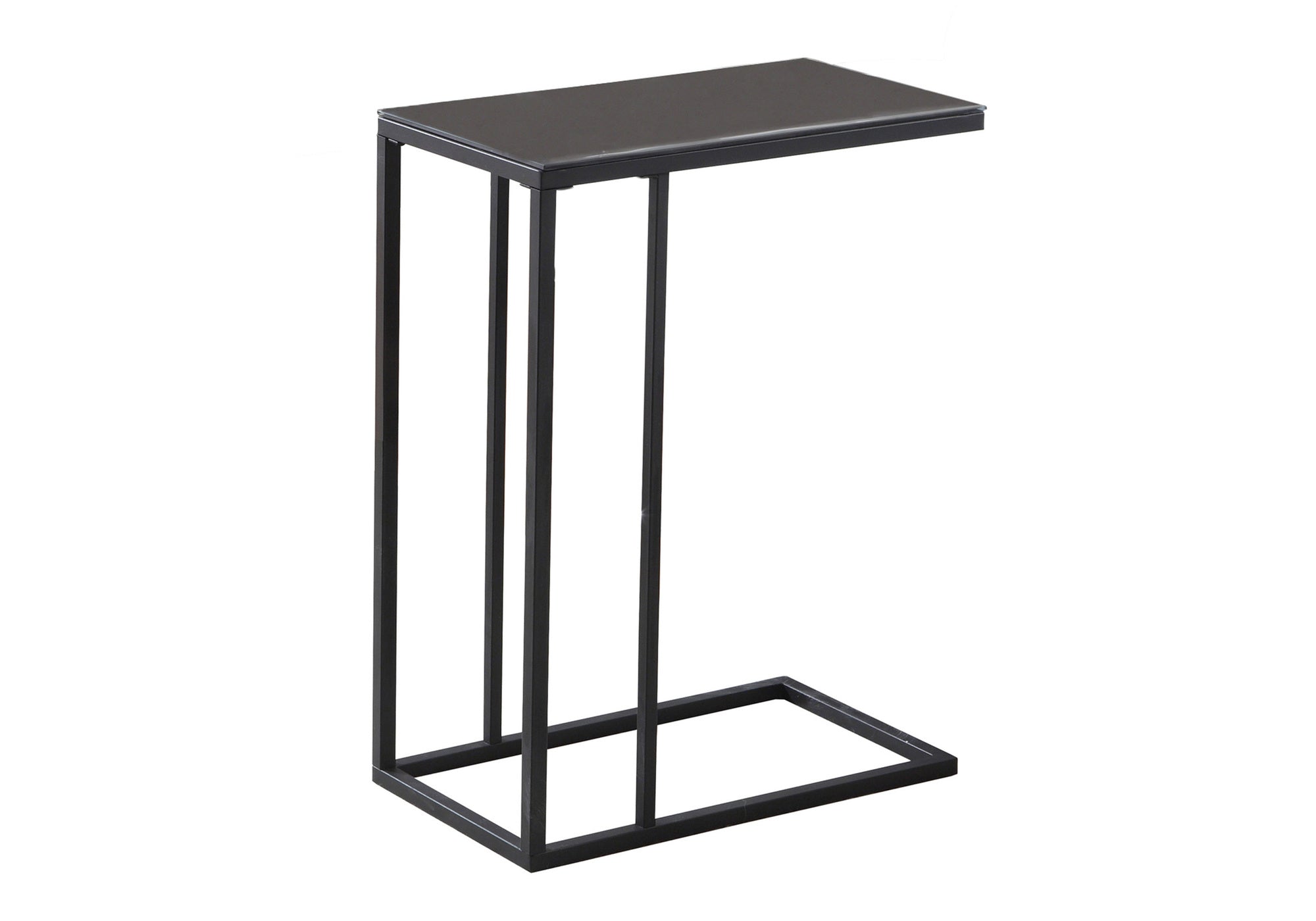 ACCENT TABLE - BLACK METAL / BLACK TEMPERED GLASS