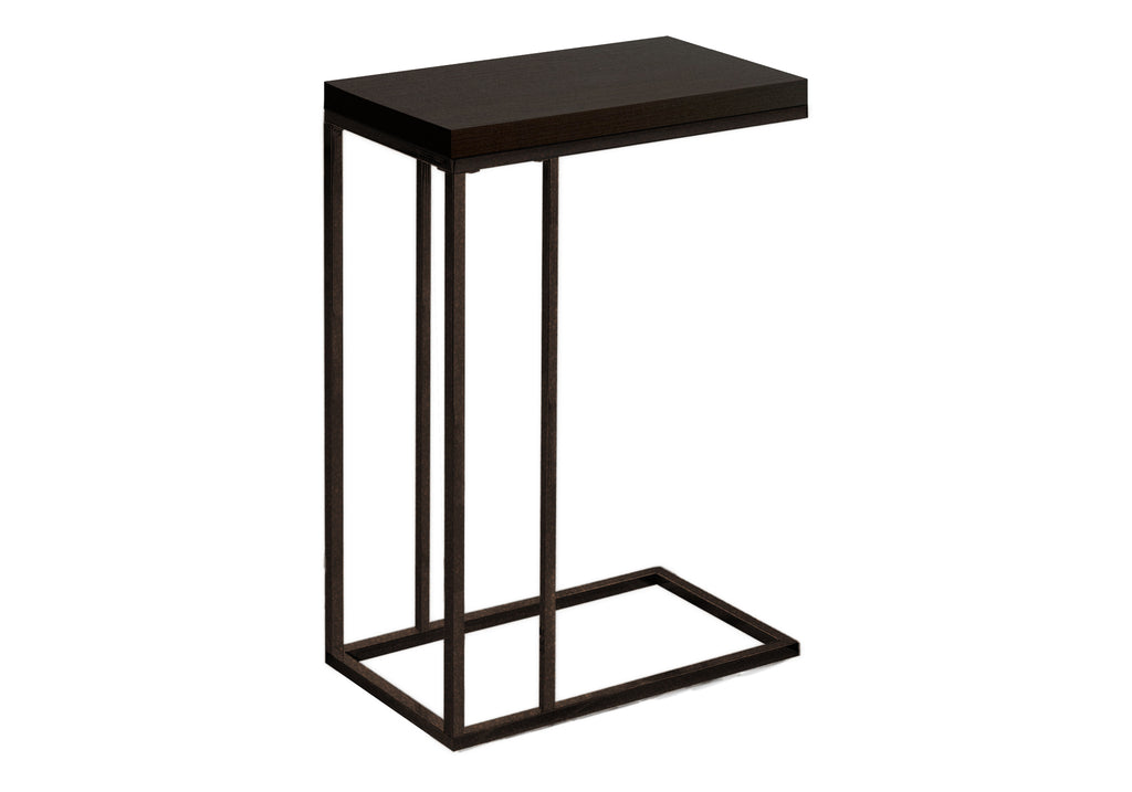 ACCENT TABLE - ESPRESSO / BRONZE METAL