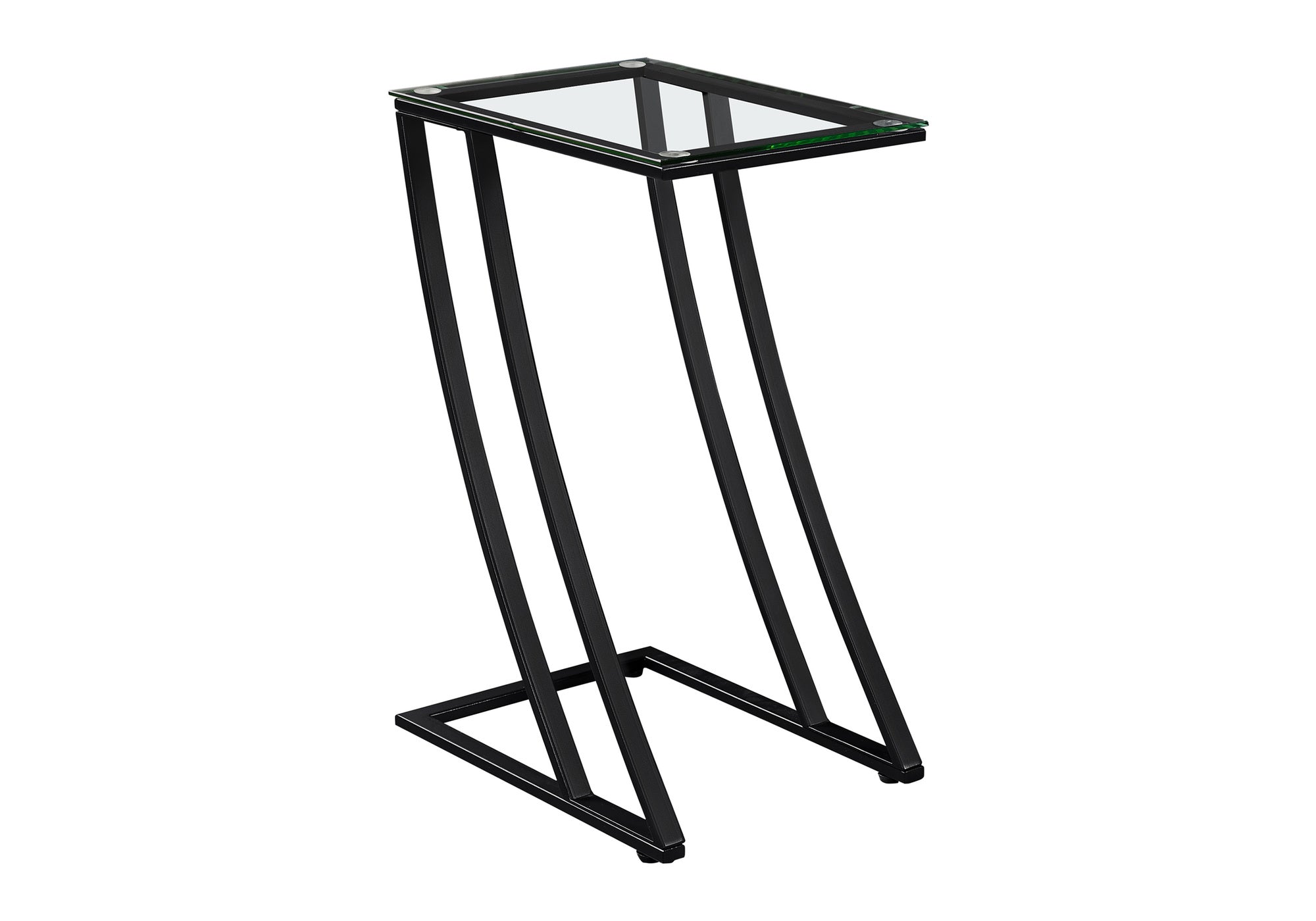 ACCENT TABLE - BLACK METAL WITH TEMPERED GLASS