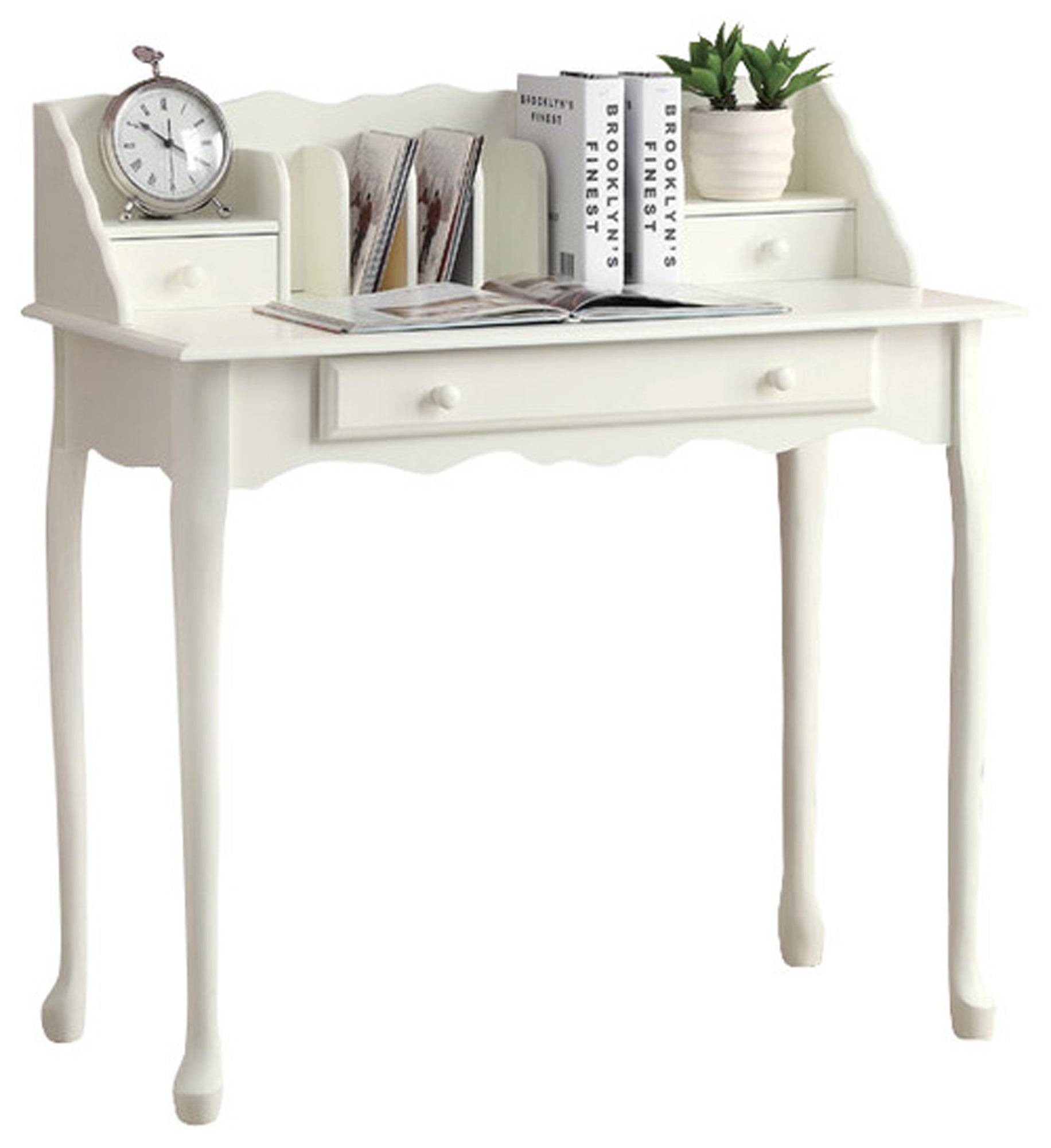 COMPUTER DESK - 36""L / ANTIQUE WHITE TRADITIONAL