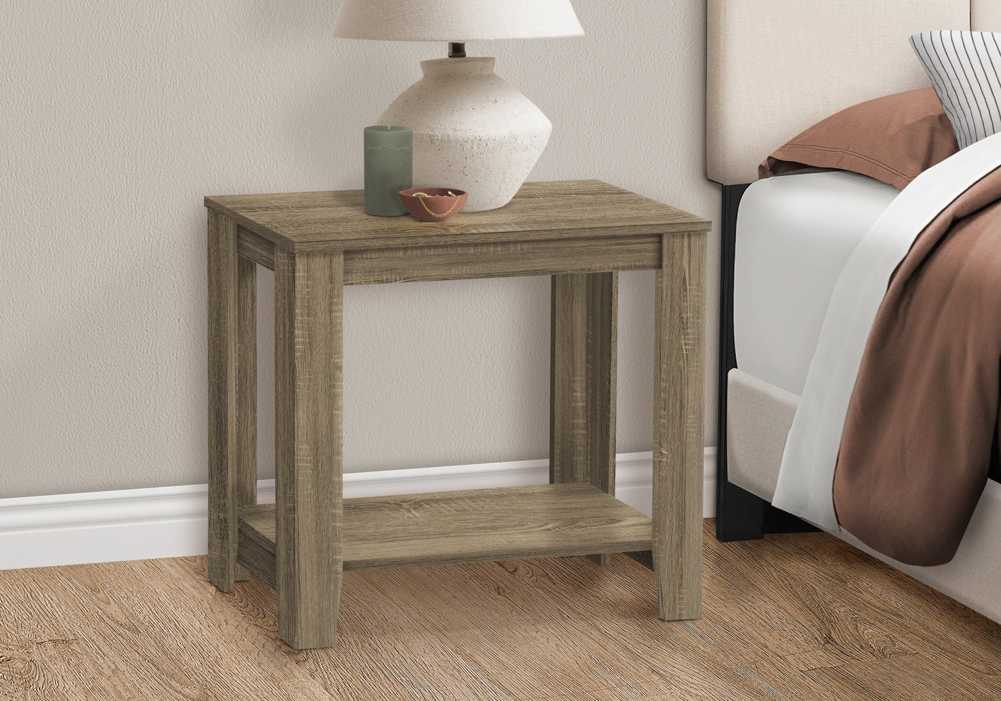 ACCENT TABLE - DARK TAUPE
