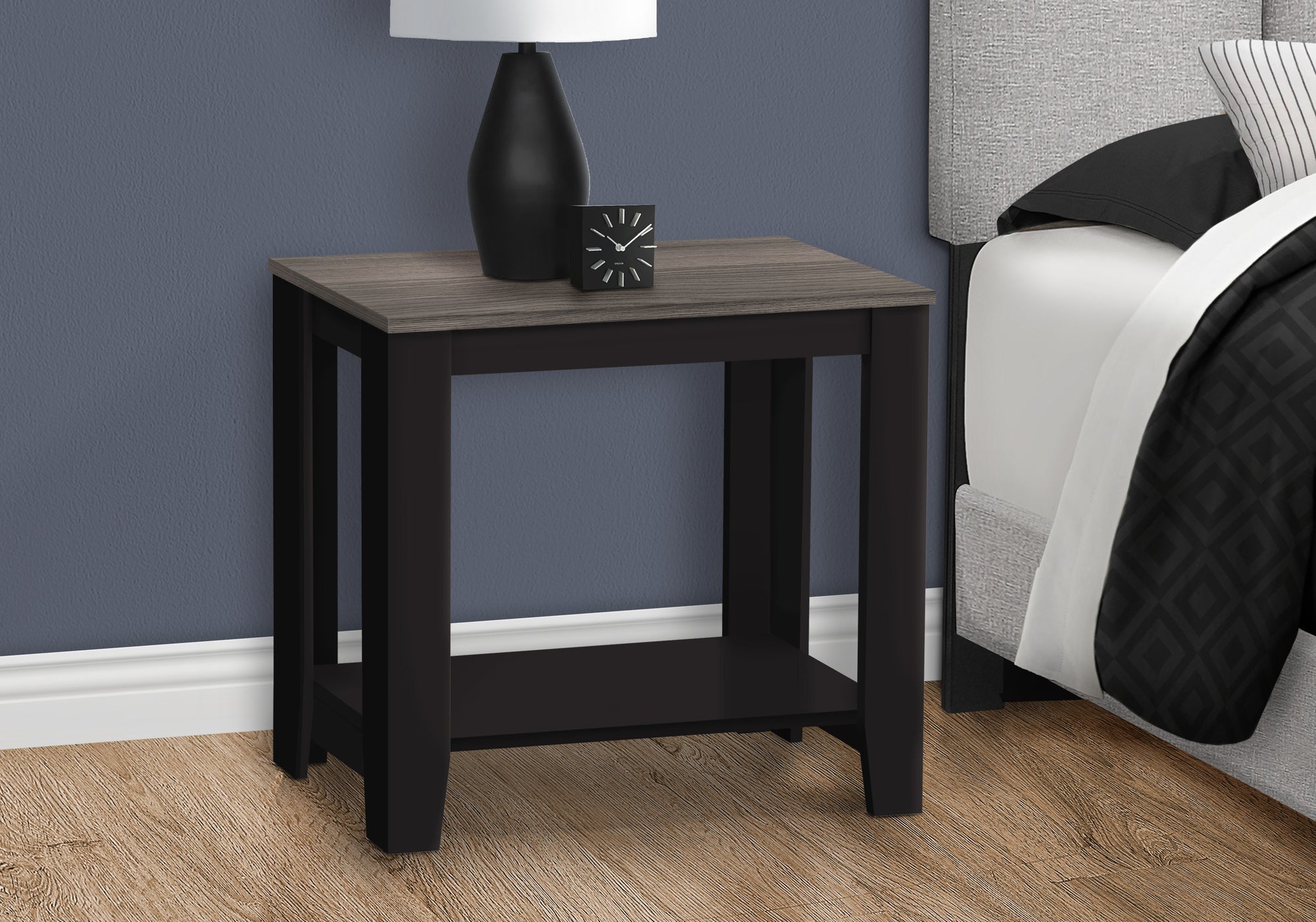 ACCENT TABLE - BLACK / GREY TOP
