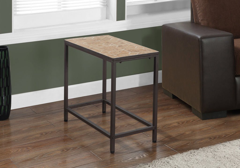 ACCENT TABLE - TERRACOTTA TILE TOP / HAMMERED BROWN