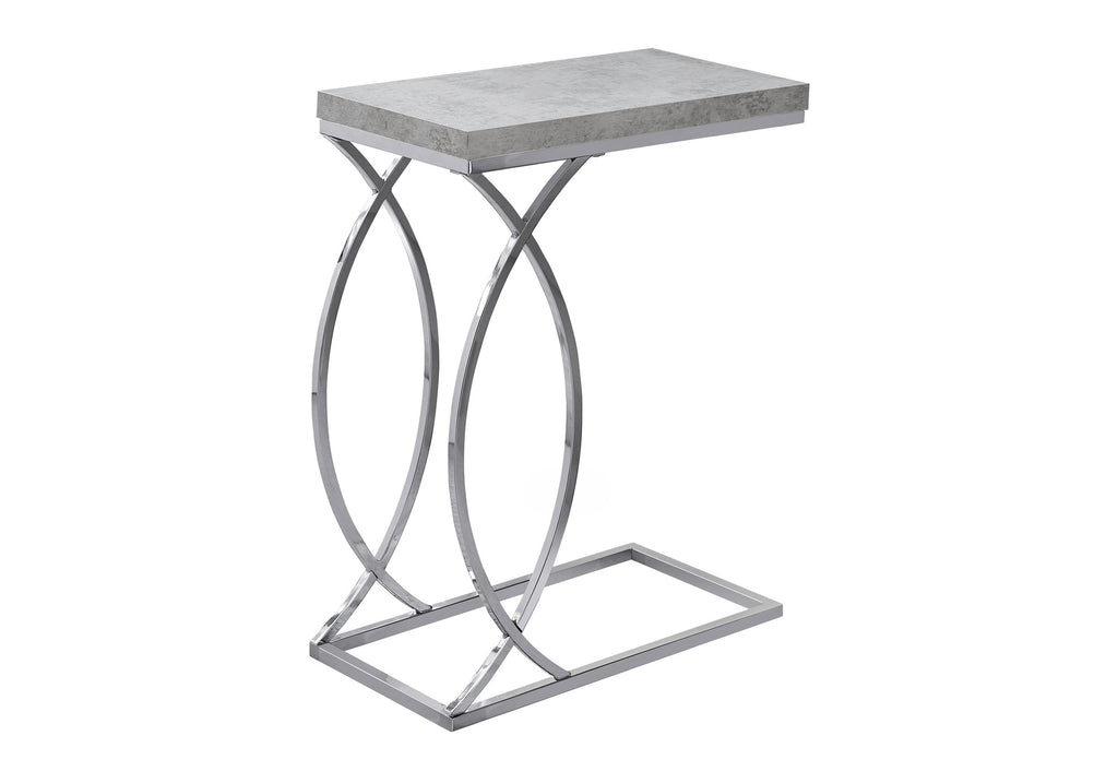 ACCENT TABLE - GREY CEMENT WITH CHROME METAL