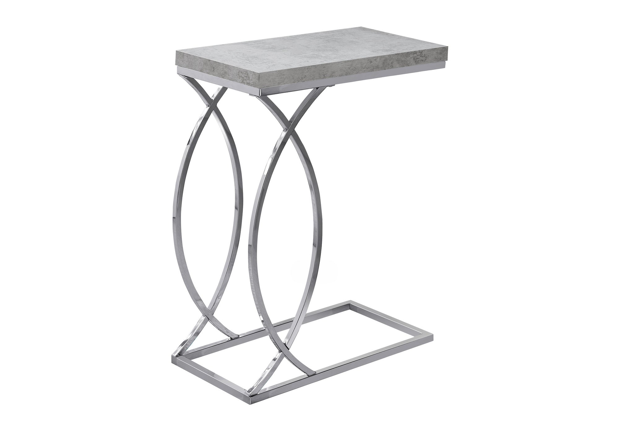 ACCENT TABLE - GREY CEMENT WITH CHROME METAL