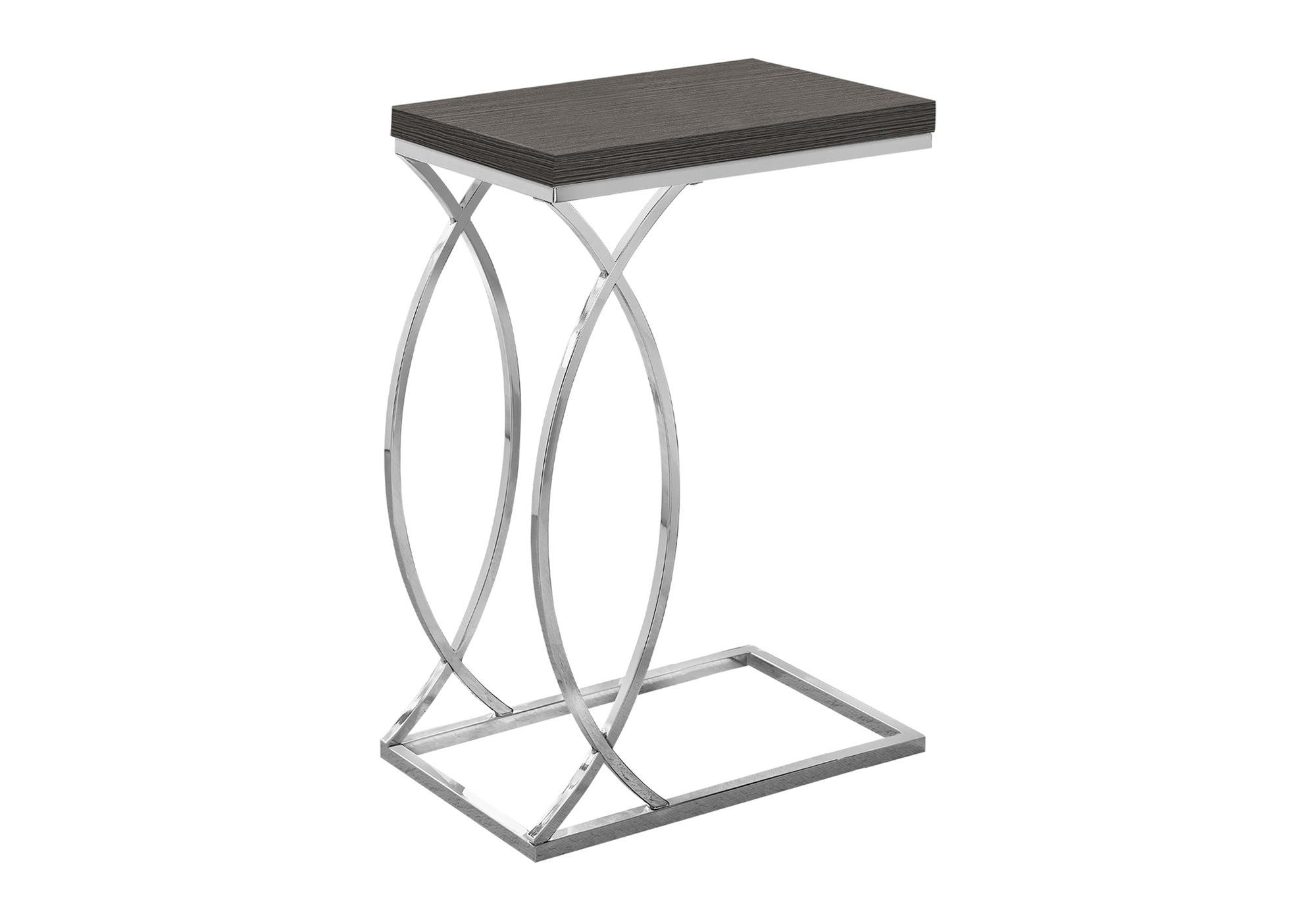 ACCENT TABLE - GREY WITH CHROME METAL