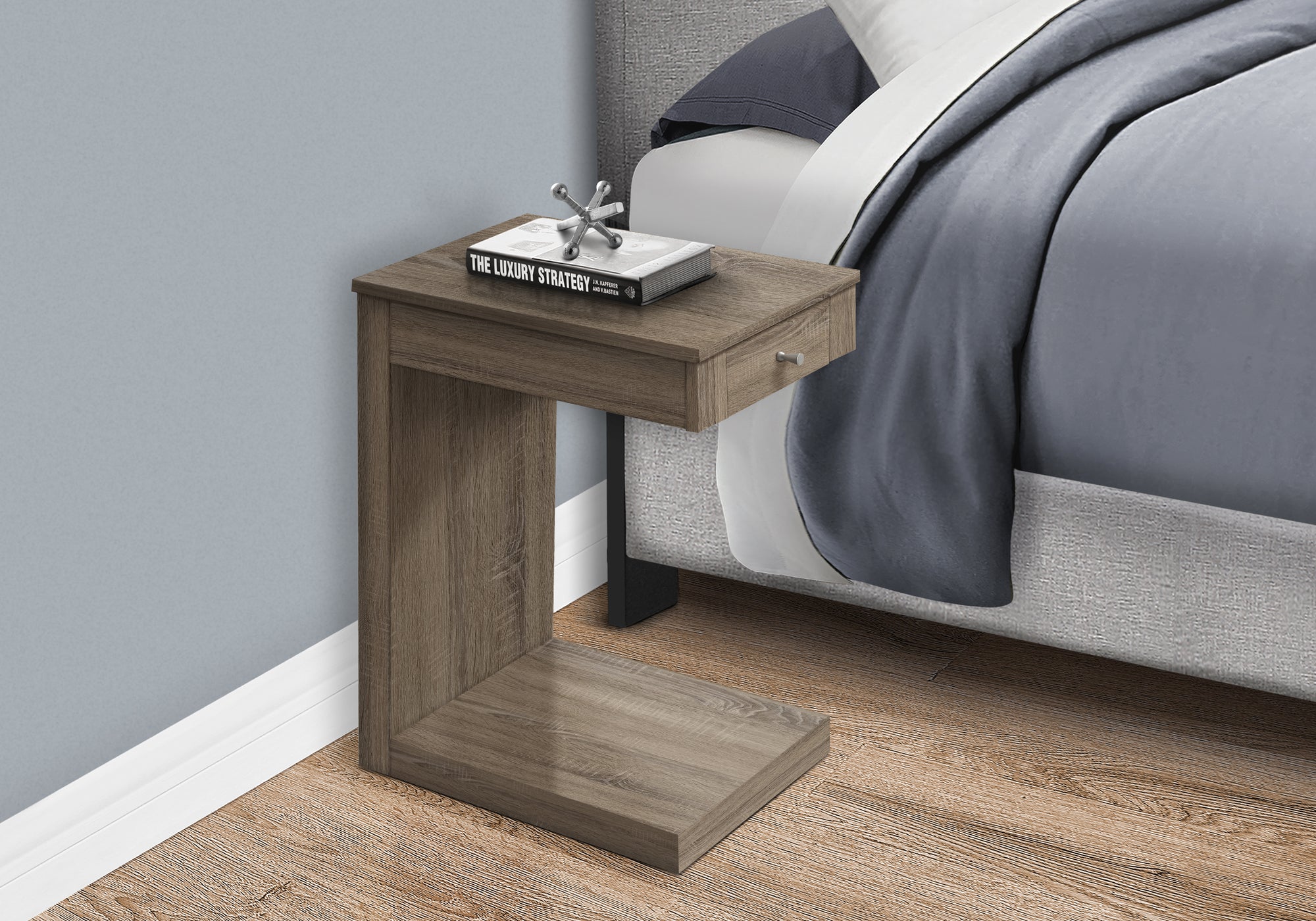 ACCENT TABLE - DARK TAUPE WITH A DRAWER