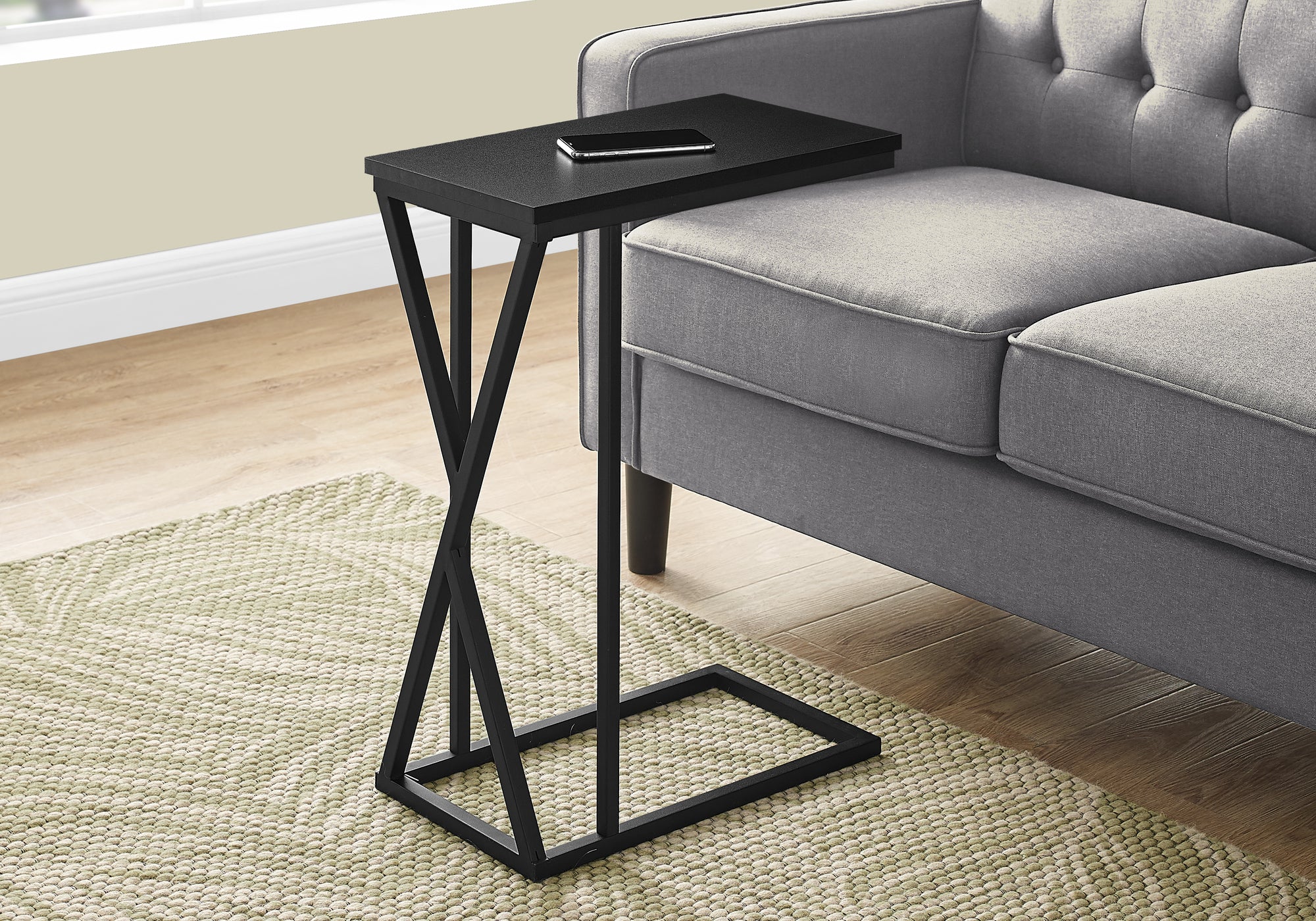 ACCENT TABLE - 25""H / BLACK / BLACK METAL