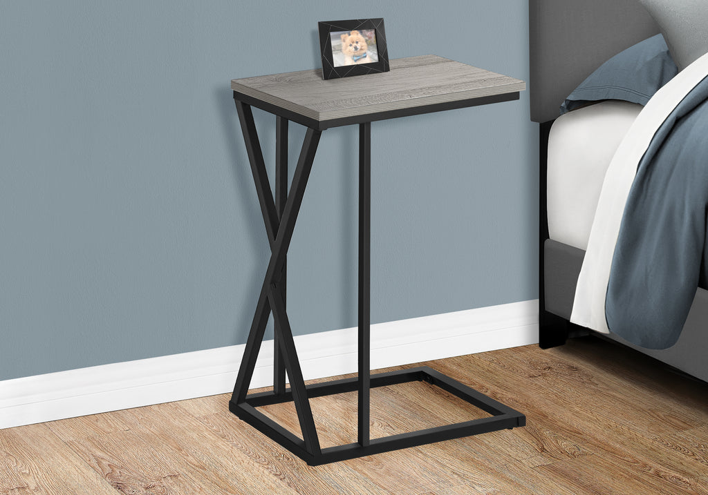 ACCENT TABLE - 25""H / GREY / BLACK METAL