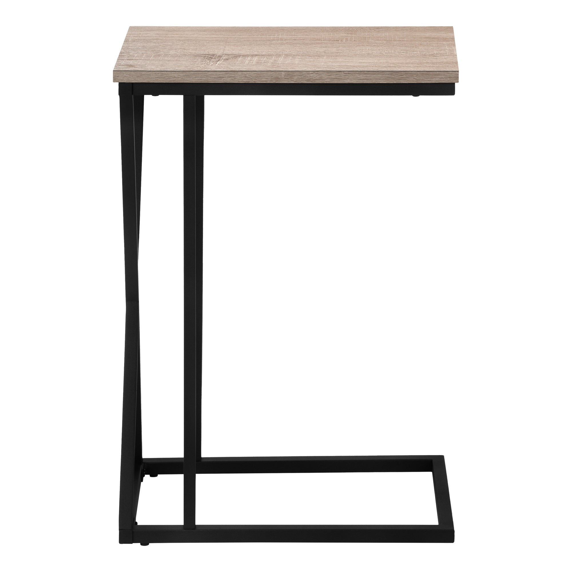 ACCENT TABLE - 25""H / DARK TAUPE / BLACK METAL