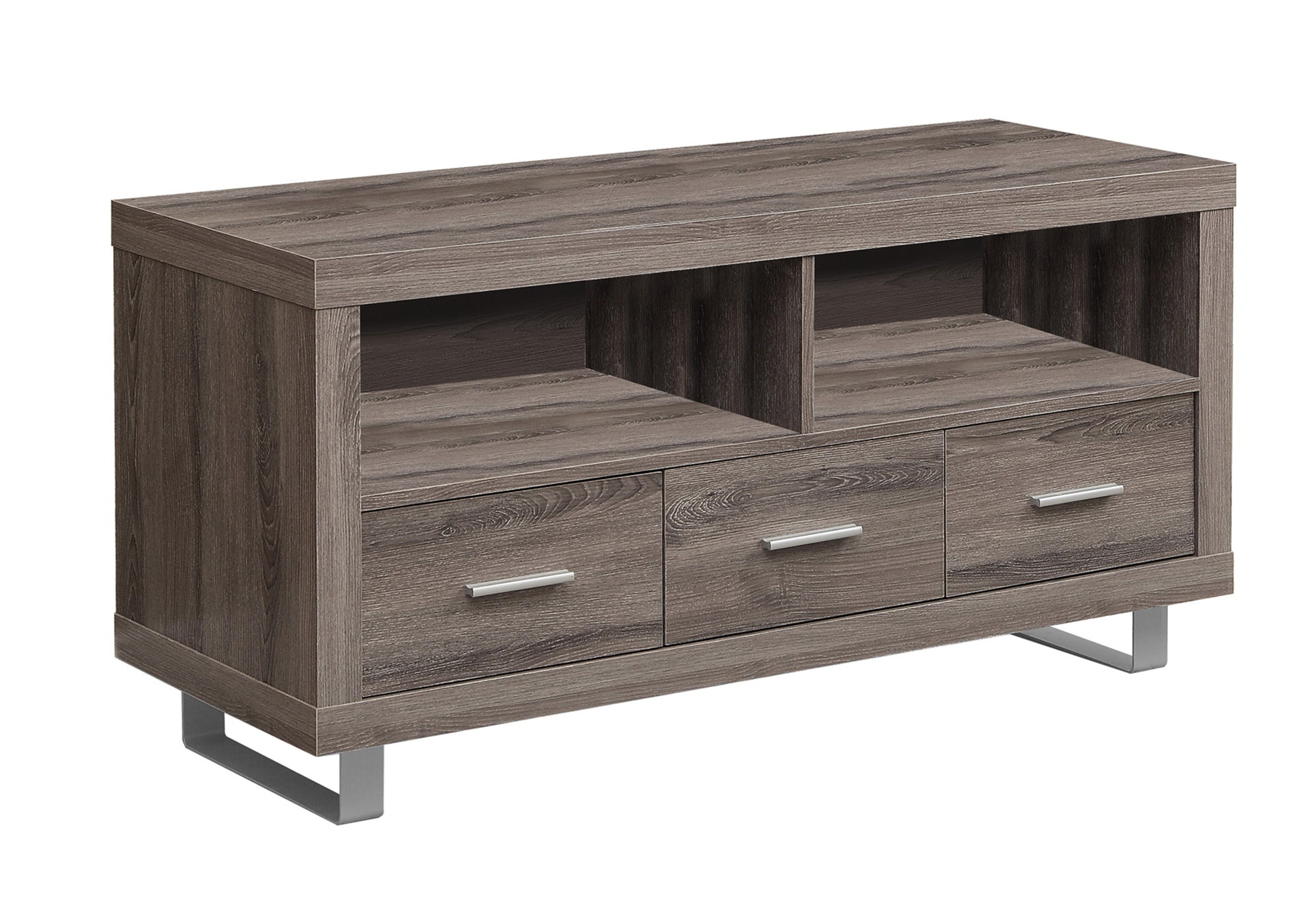 TV STAND - 48"" L / DARK TAUPE WITH 3 DRAWERS