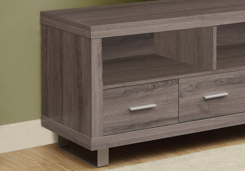TV STAND - 48"" L / DARK TAUPE WITH 3 DRAWERS