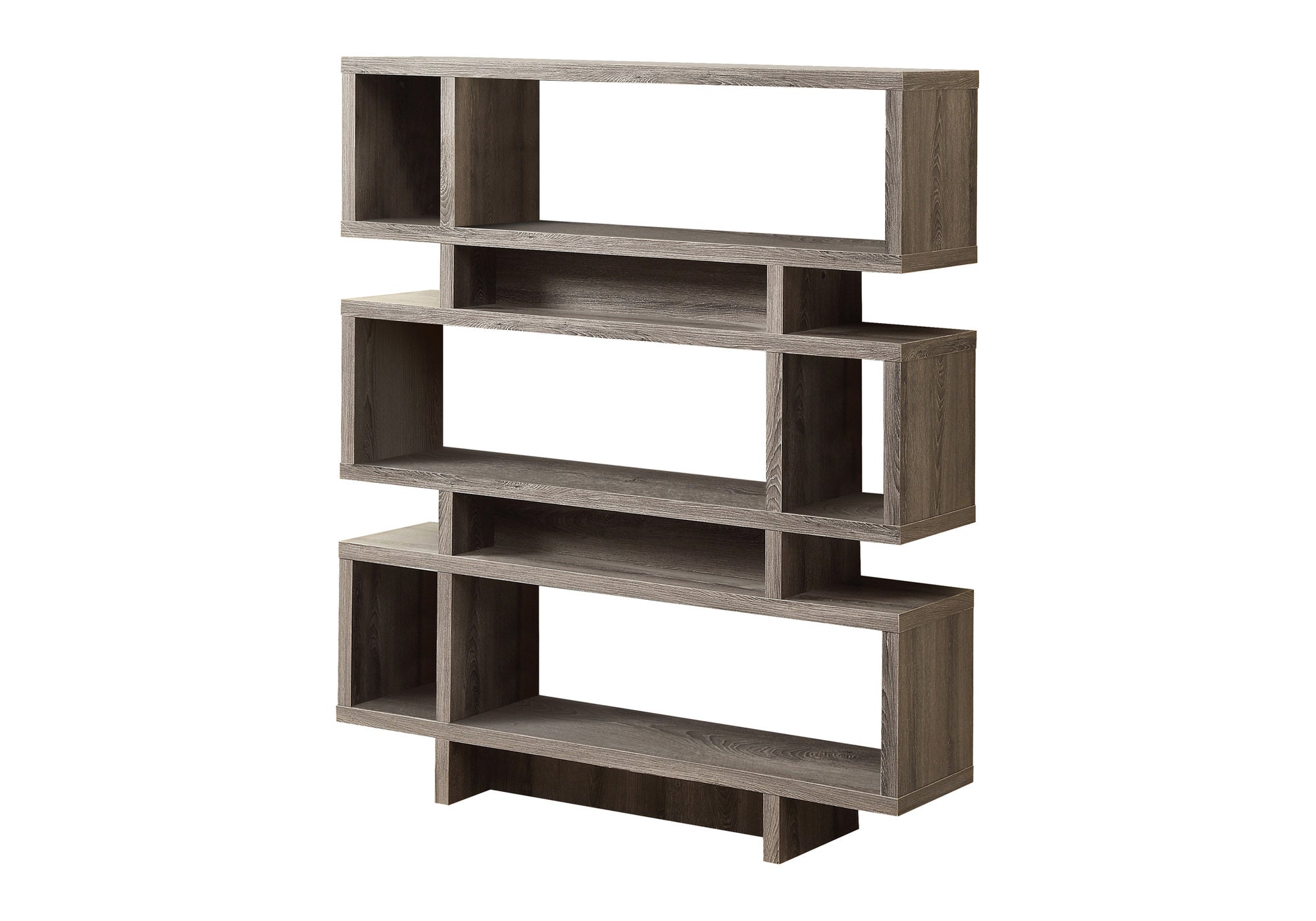 BOOKCASE - 55""H / DARK TAUPE MODERN STYLE