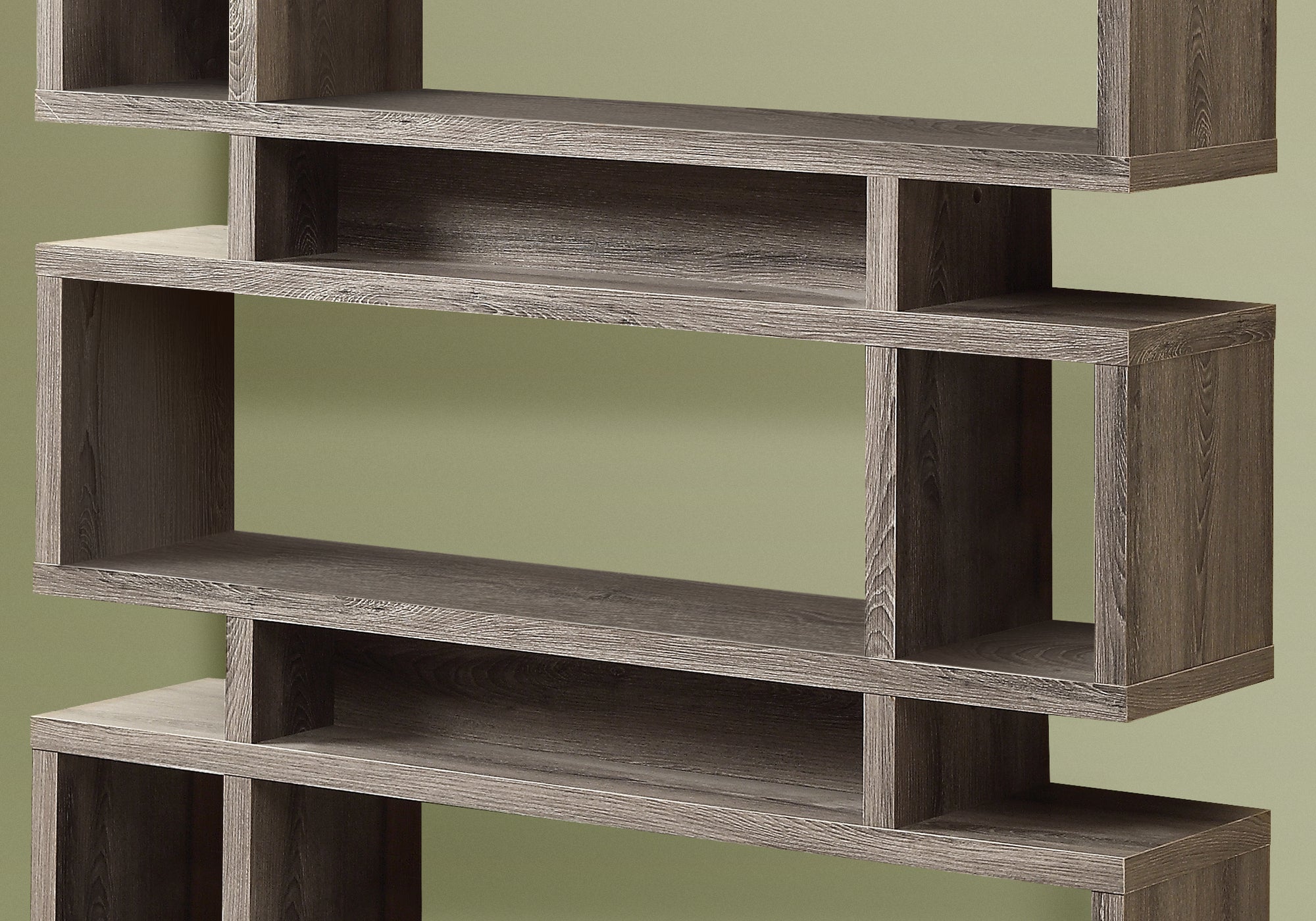 BOOKCASE - 55""H / DARK TAUPE MODERN STYLE
