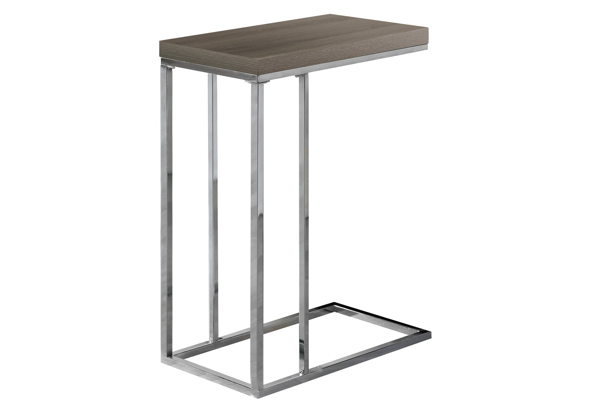 ACCENT TABLE - DARK TAUPE WITH CHROME METAL