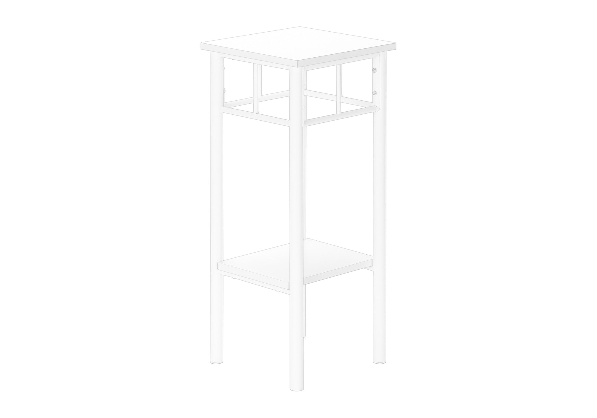 ACCENT TABLE - 28""H / WHITE / WHITE METAL