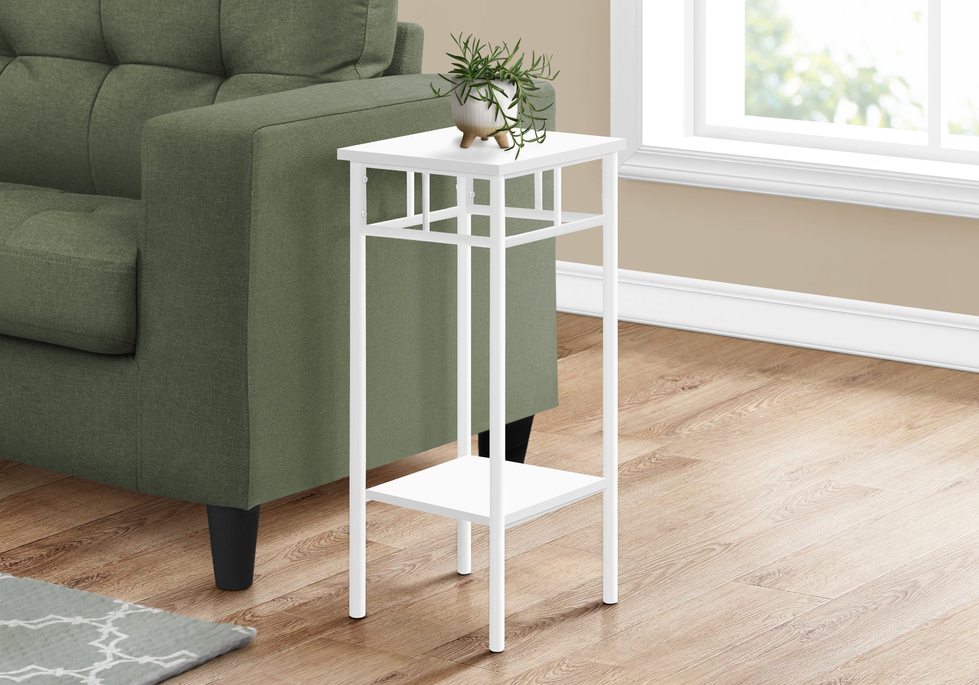 ACCENT TABLE - 28""H / WHITE / WHITE METAL